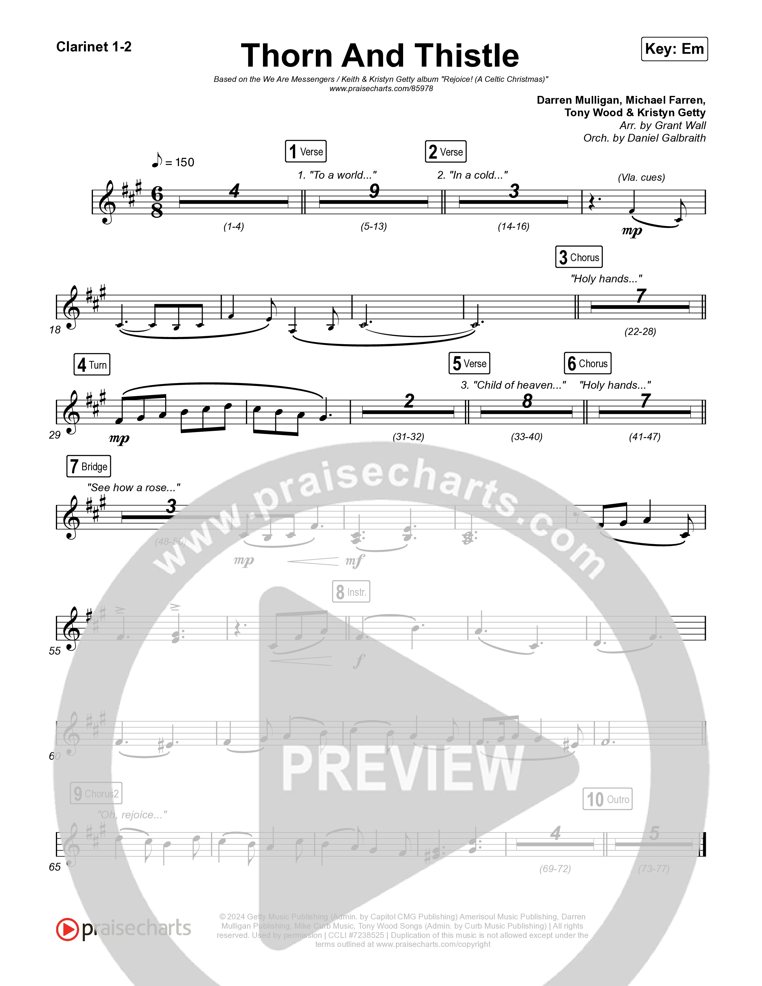 Thorn And Thistle Clarinet 1/2 (We Are Messengers / Keith & Kristyn Getty)