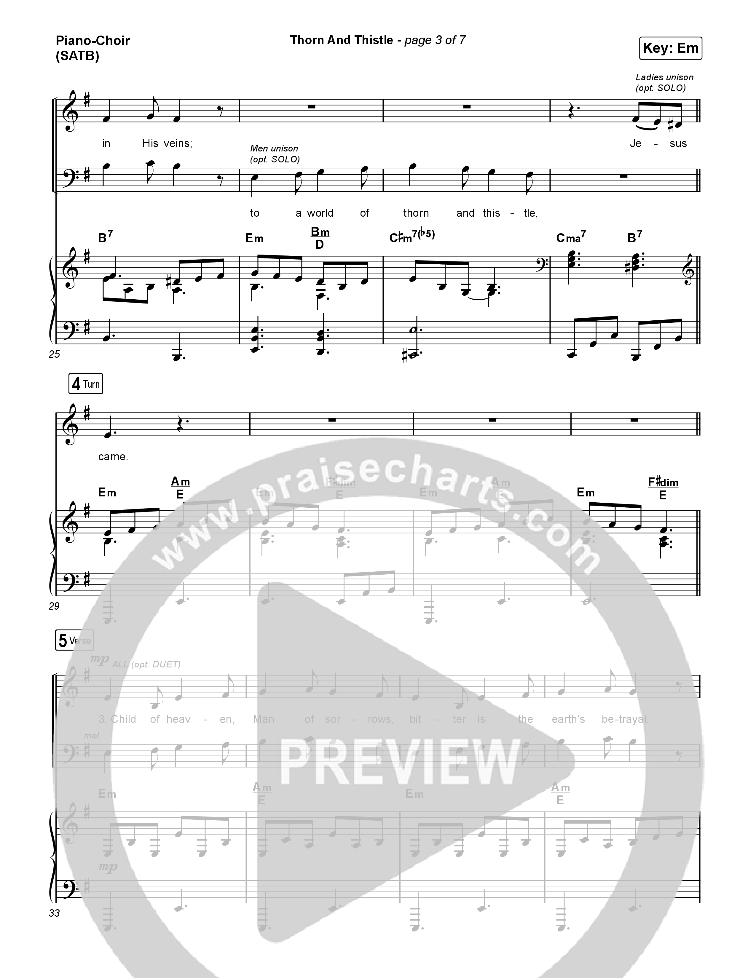 Thorn And Thistle Piano/Vocal (SATB) (We Are Messengers / Keith & Kristyn Getty)