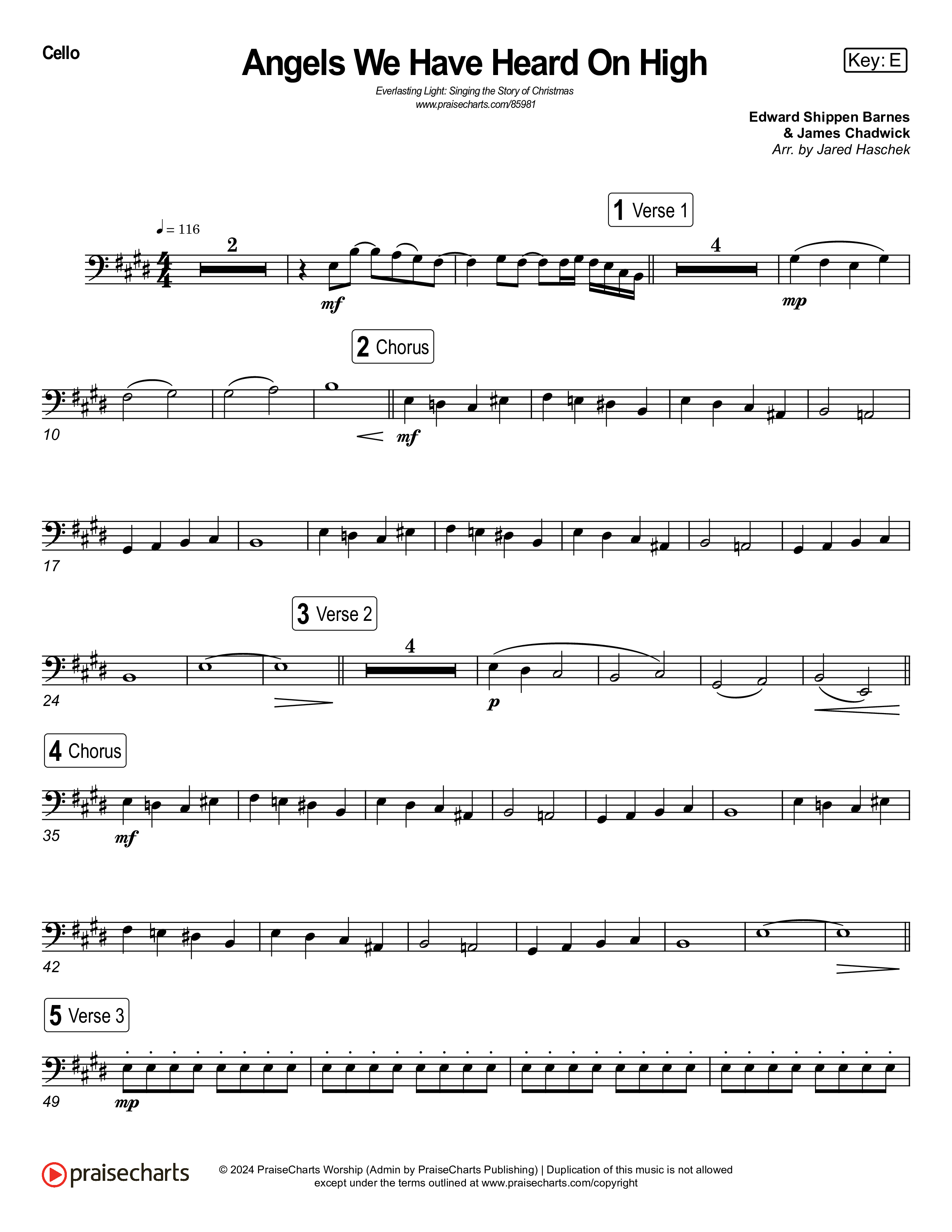 Angels We Have Heard On High (Live) Cello (Museum Of The Bible / Indiana Wesleyan University Choir / Arr. Jared Haschek)