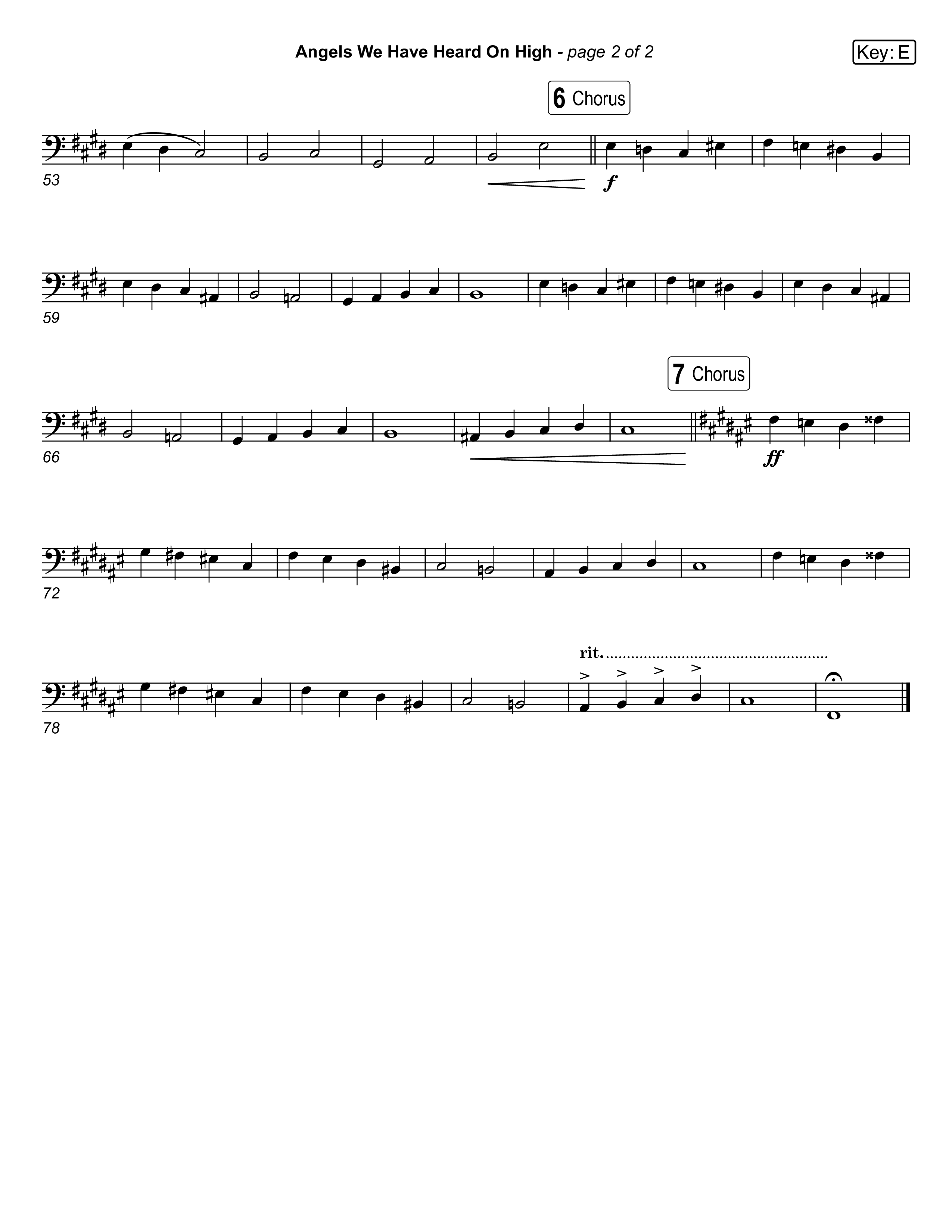 Angels We Have Heard On High (Live) String Bass (Museum Of The Bible / Indiana Wesleyan University Choir / Arr. Jared Haschek)