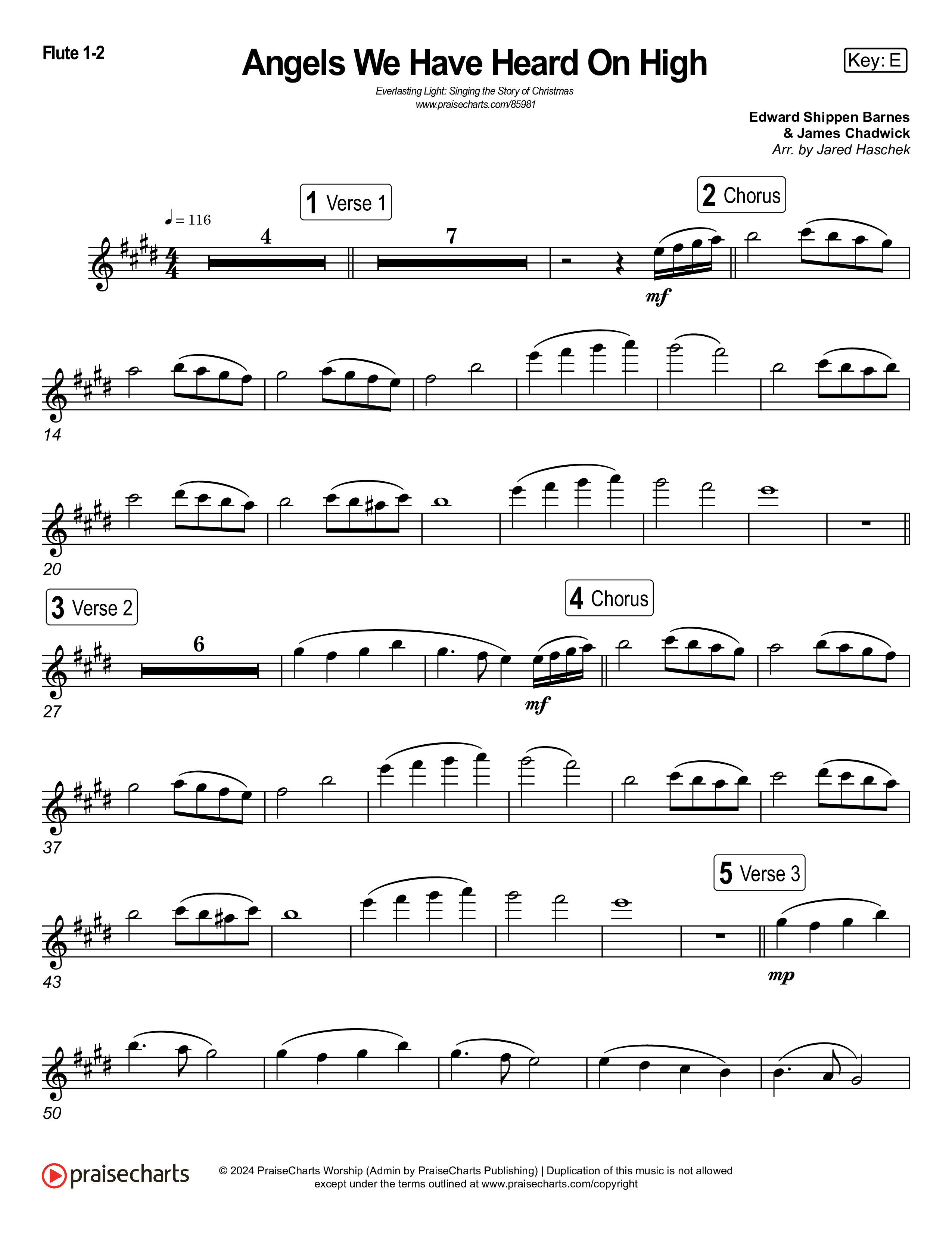 Angels We Have Heard On High (Live) Flute 1,2 (Museum Of The Bible / Indiana Wesleyan University Choir / Arr. Jared Haschek)
