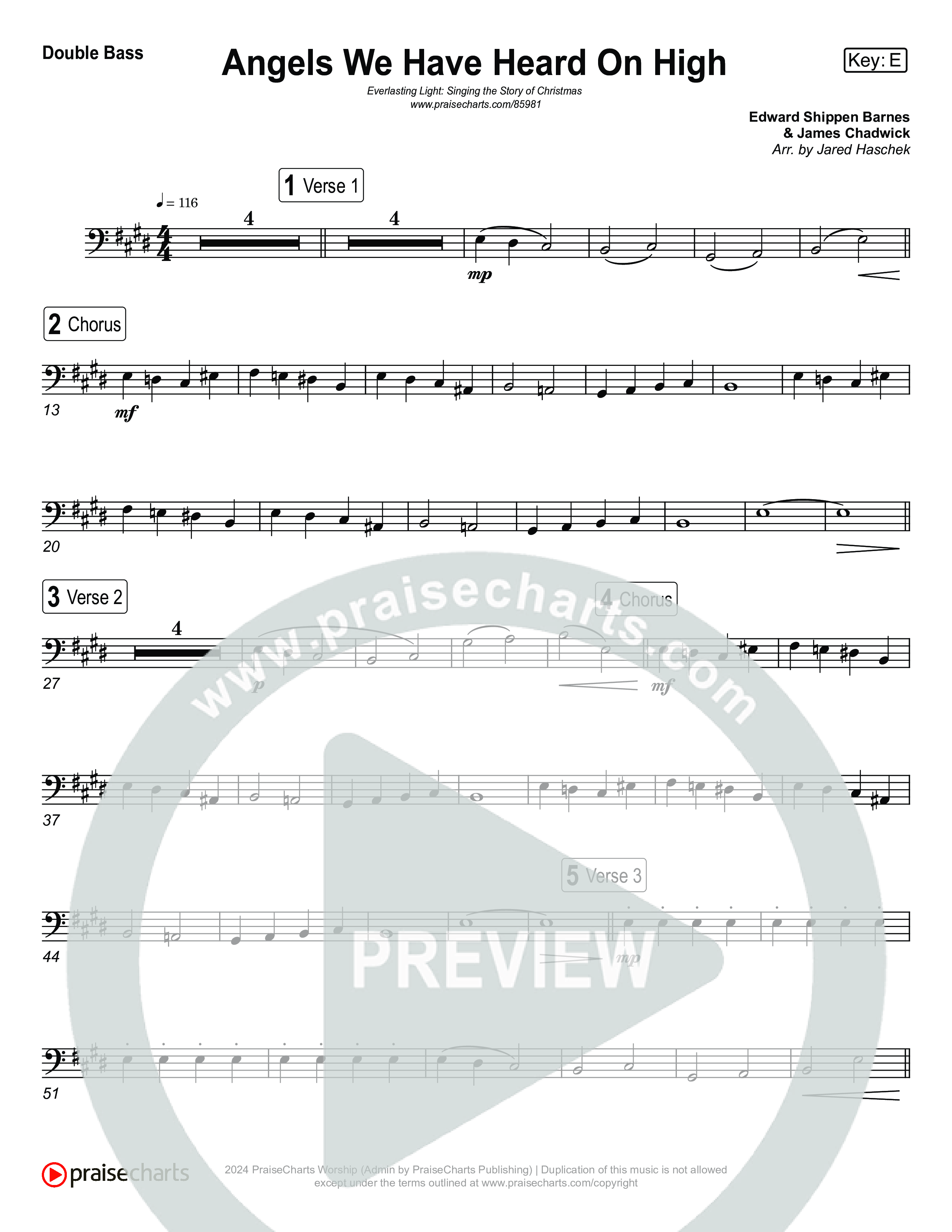 Angels We Have Heard On High (Live) String Bass (Museum Of The Bible / Indiana Wesleyan University Choir / Arr. Jared Haschek)