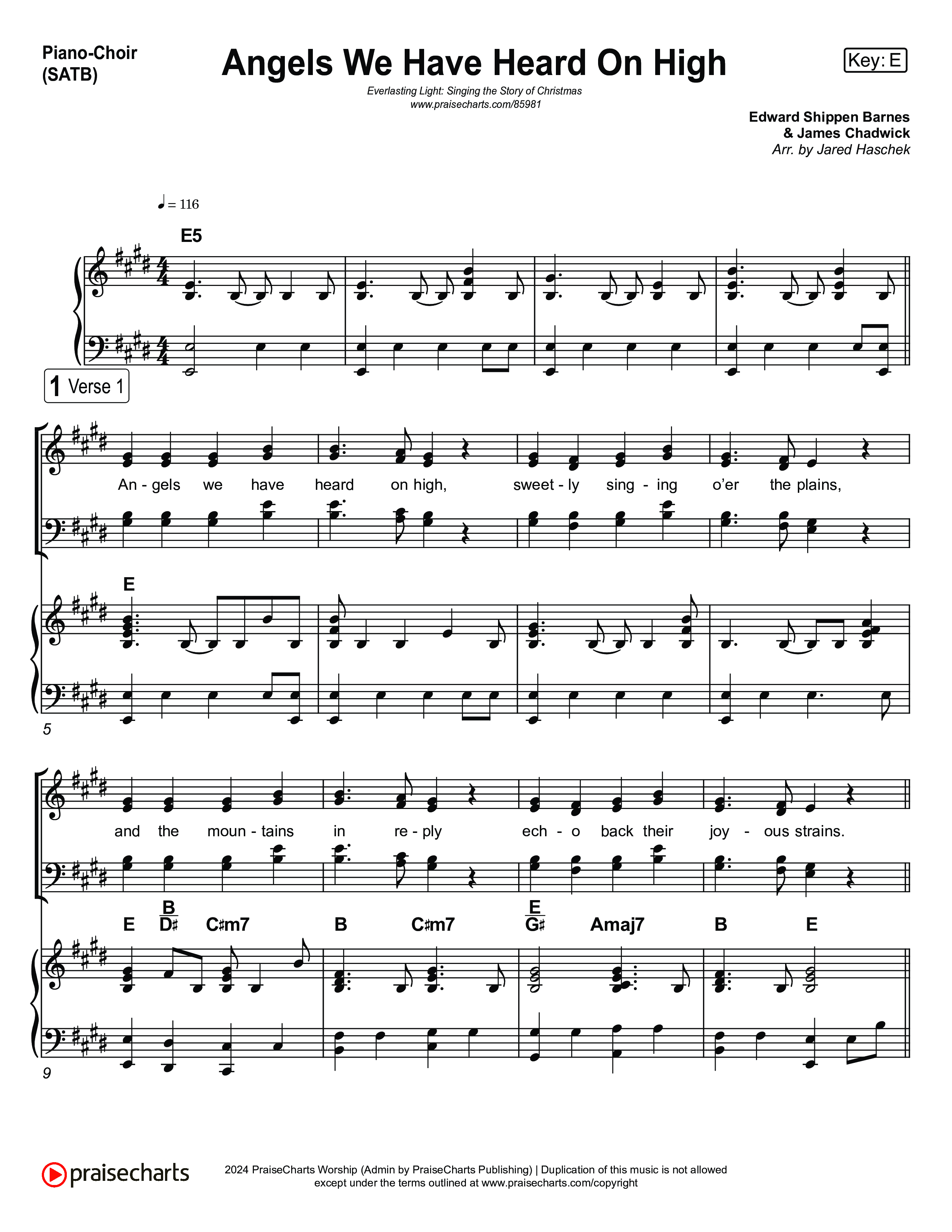 Angels We Have Heard On High (Live) Piano/Vocal Pack (Museum Of The Bible / Indiana Wesleyan University Choir / Arr. Jared Haschek)