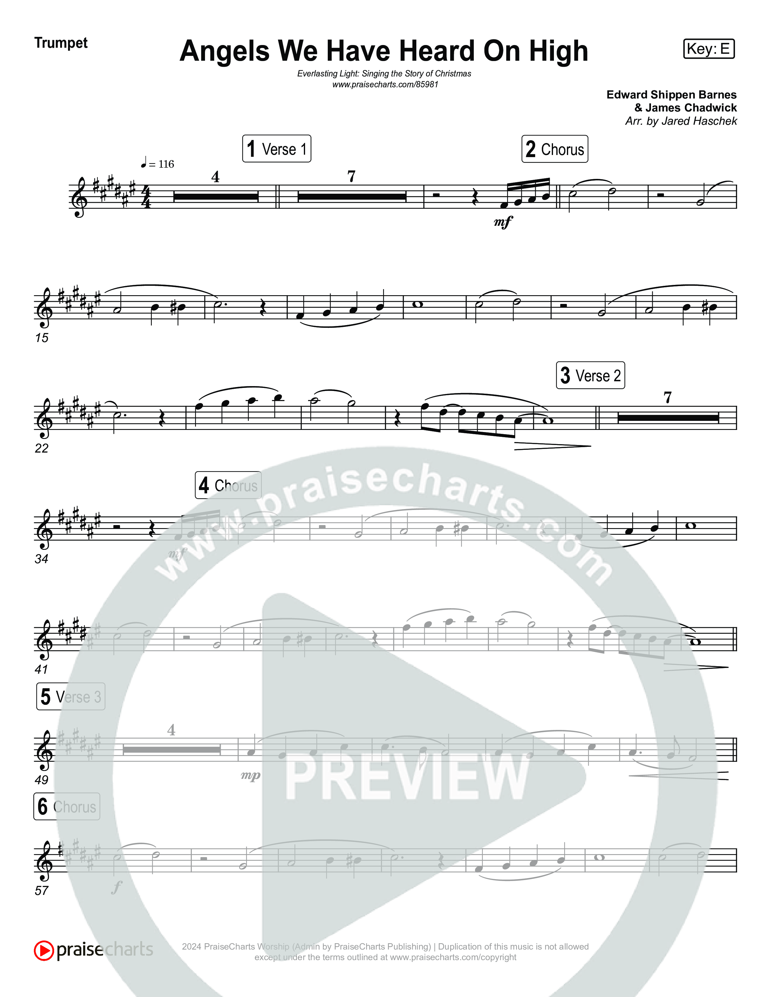 Angels We Have Heard On High (Live) Trumpet 1,2 (Museum Of The Bible / Indiana Wesleyan University Choir / Arr. Jared Haschek)