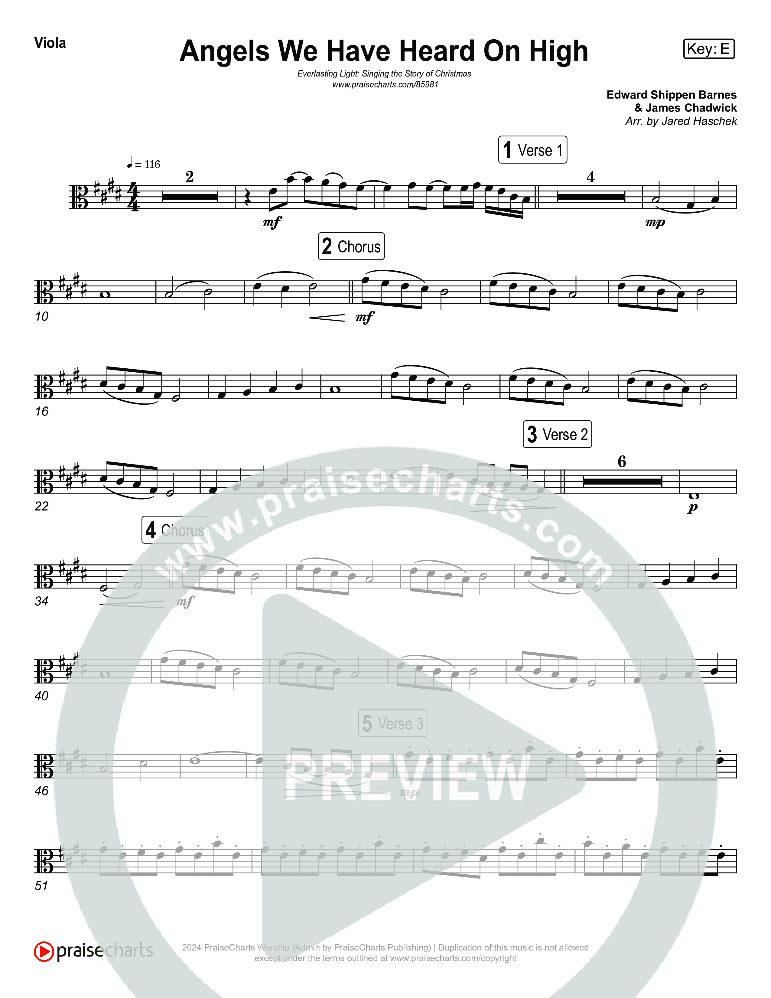 Angels We Have Heard On High (Live) Viola (Museum Of The Bible / Indiana Wesleyan University Choir / Arr. Jared Haschek)