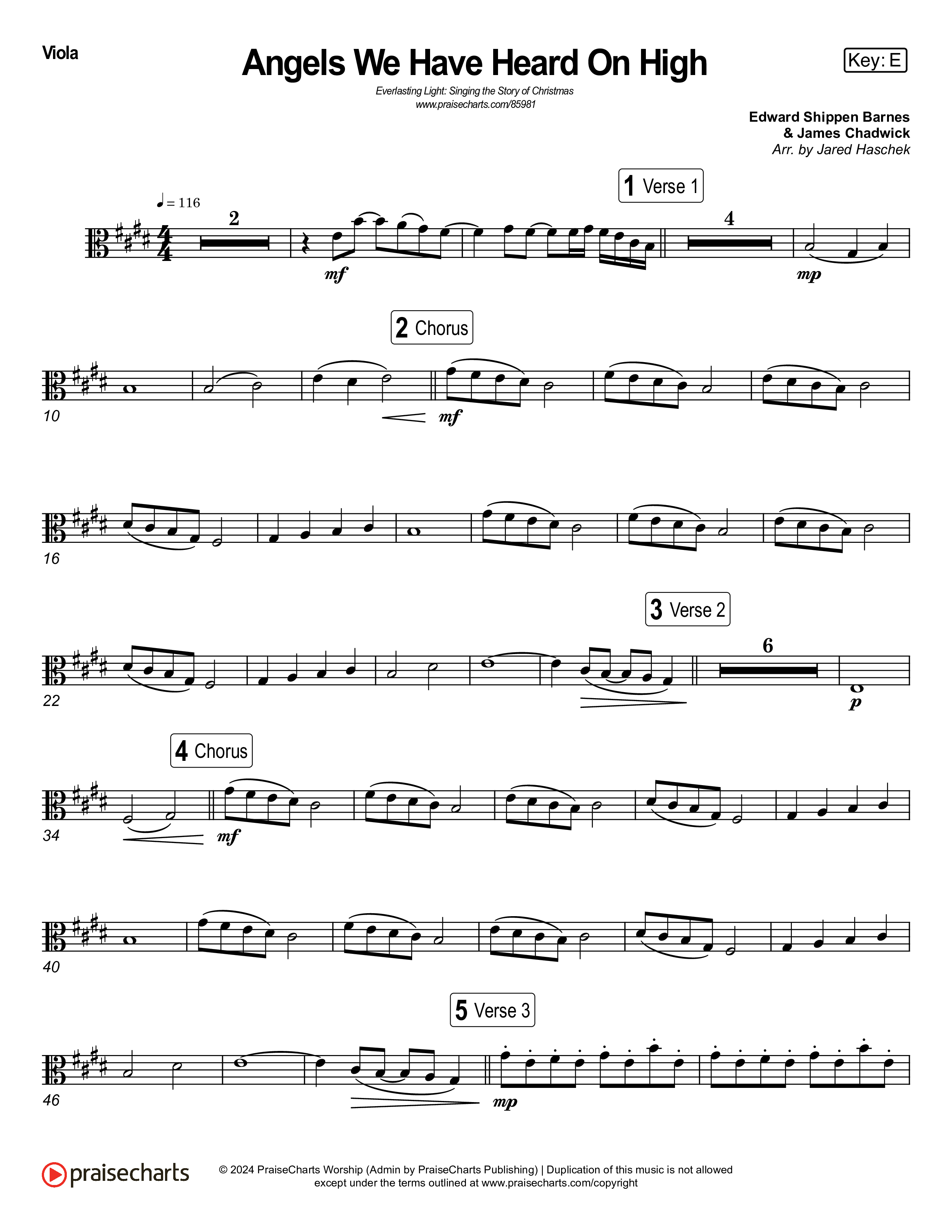 Angels We Have Heard On High (Live) Viola (Museum Of The Bible / Indiana Wesleyan University Choir / Arr. Jared Haschek)