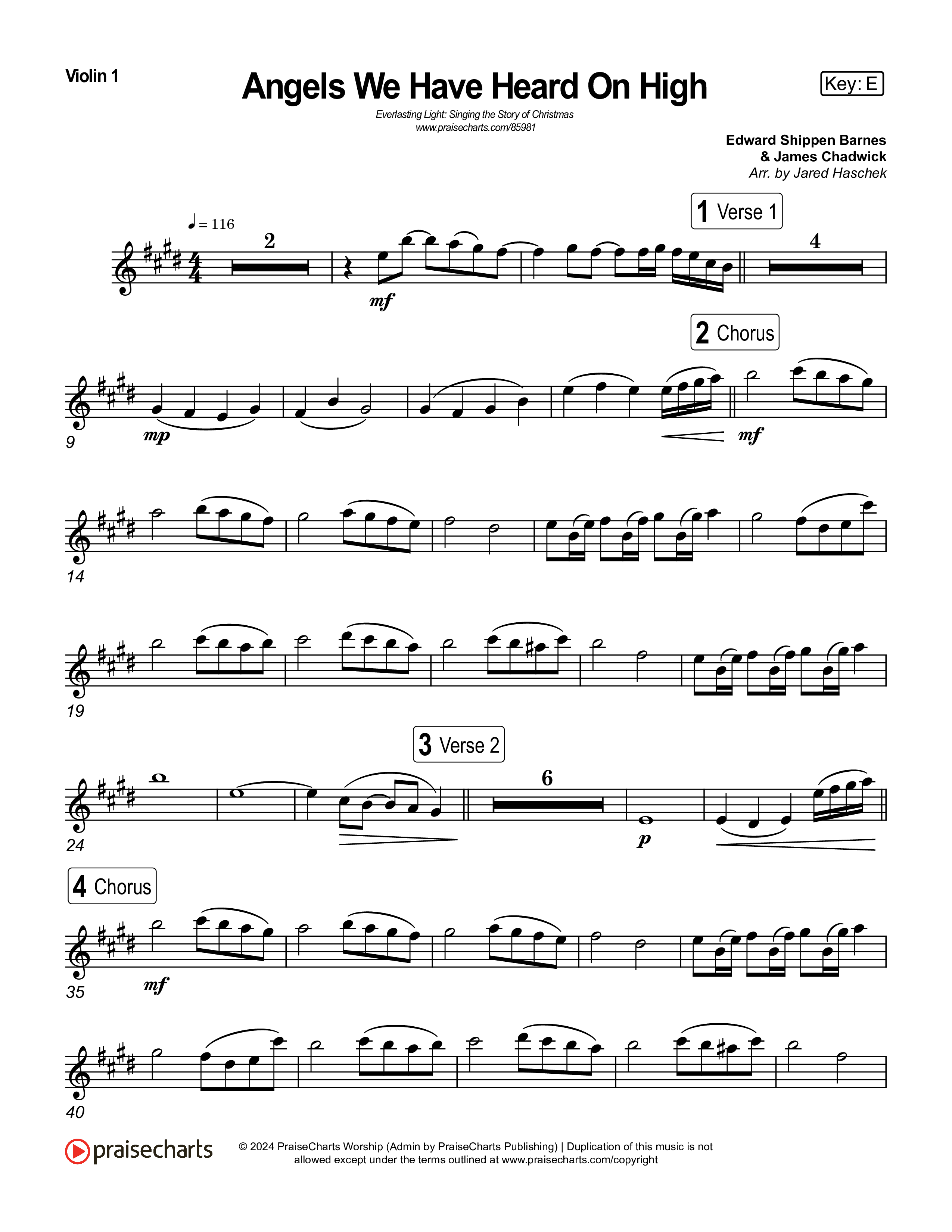 Angels We Have Heard On High (Live) String Pack (Museum Of The Bible / Indiana Wesleyan University Choir / Arr. Jared Haschek)