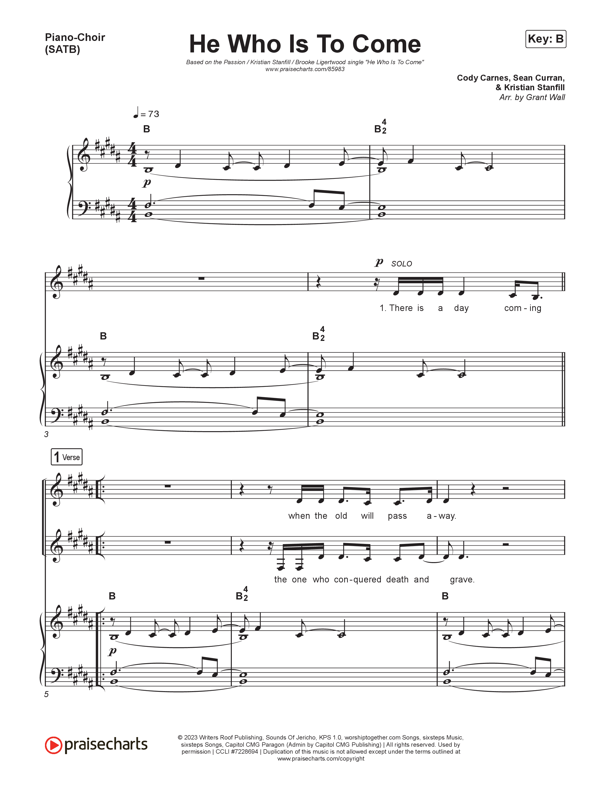 He Who Is To Come Piano/Vocal Pack (Passion / Kristian Stanfill / Brooke Ligertwood)