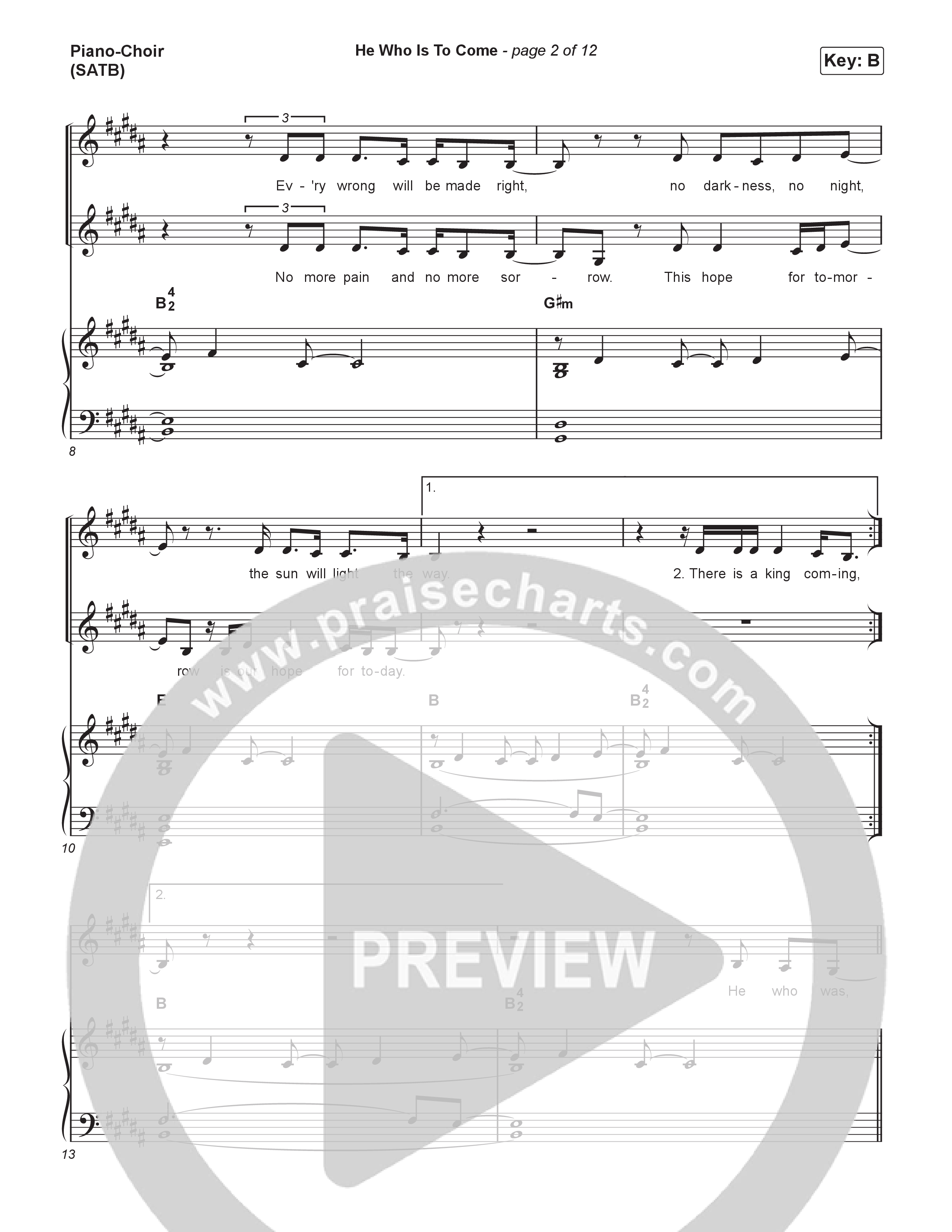 He Who Is To Come Piano/Vocal Pack (Passion / Kristian Stanfill / Brooke Ligertwood)