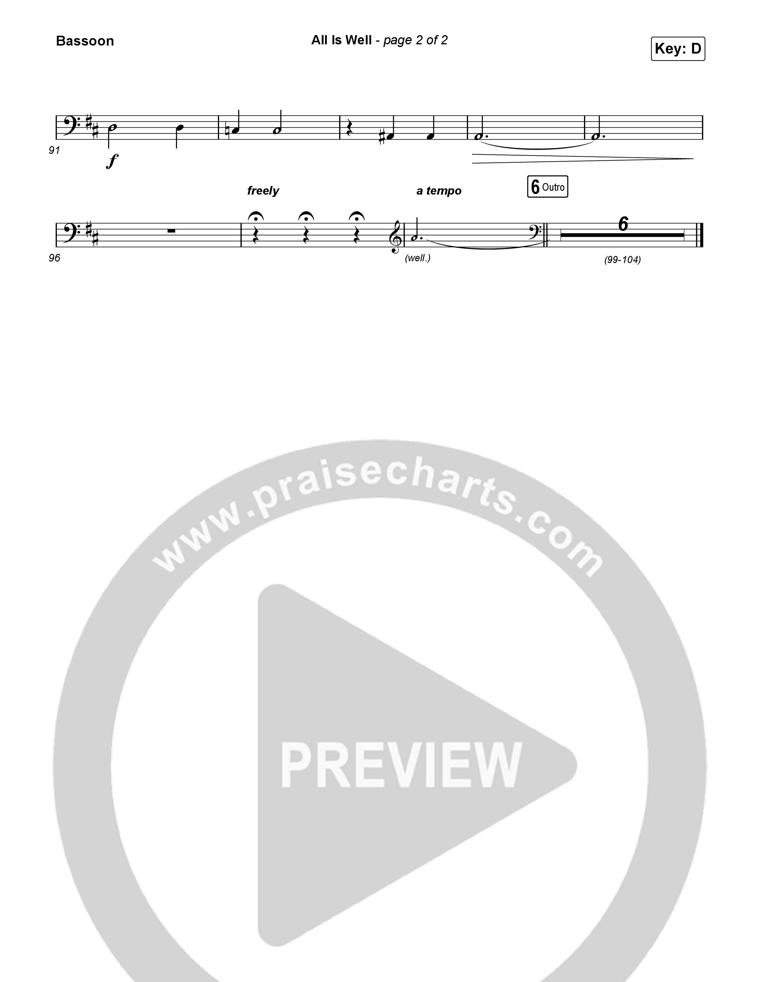 All Is Well Bassoon (Riley Clemmons / Michael W. Smith)