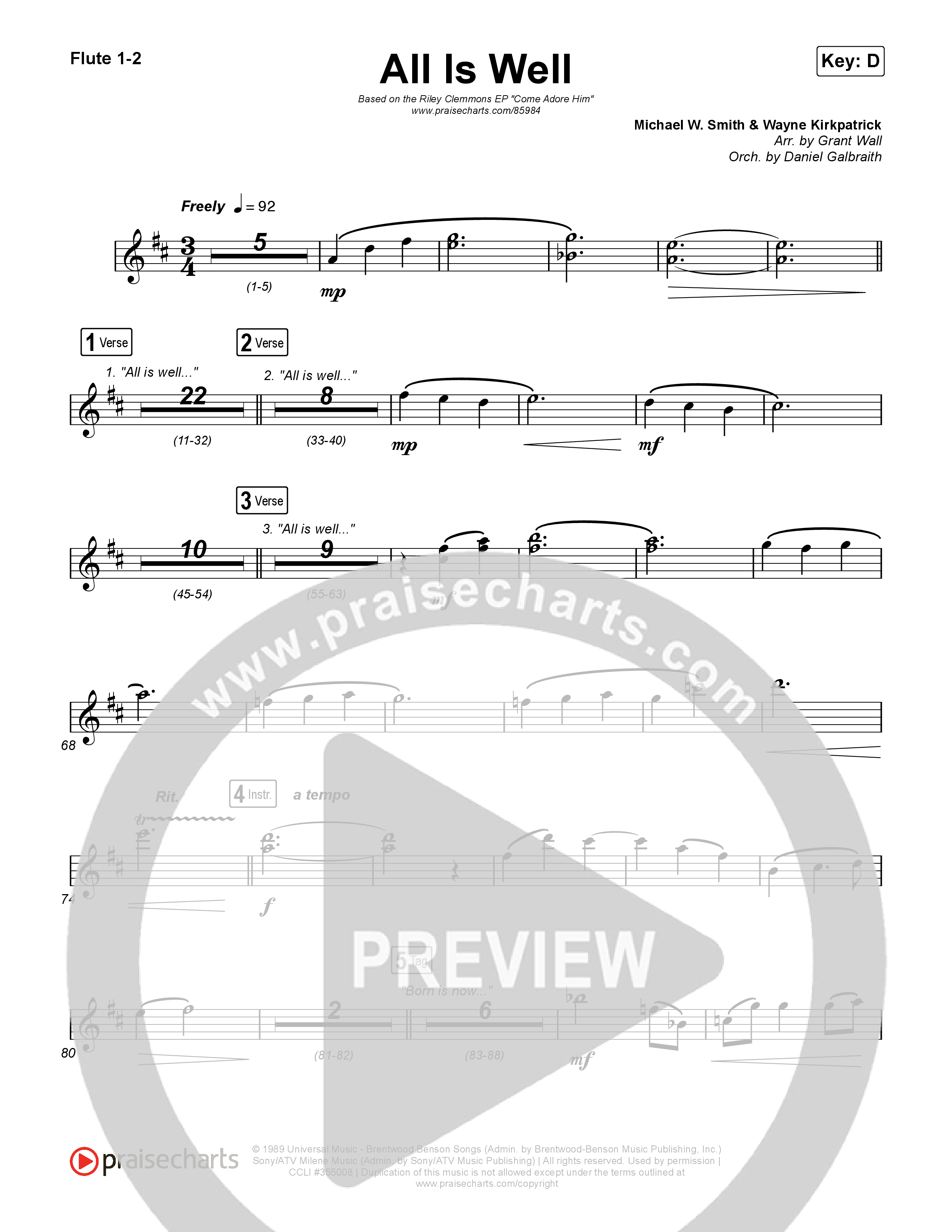 All Is Well Wind Pack (Riley Clemmons / Michael W. Smith)