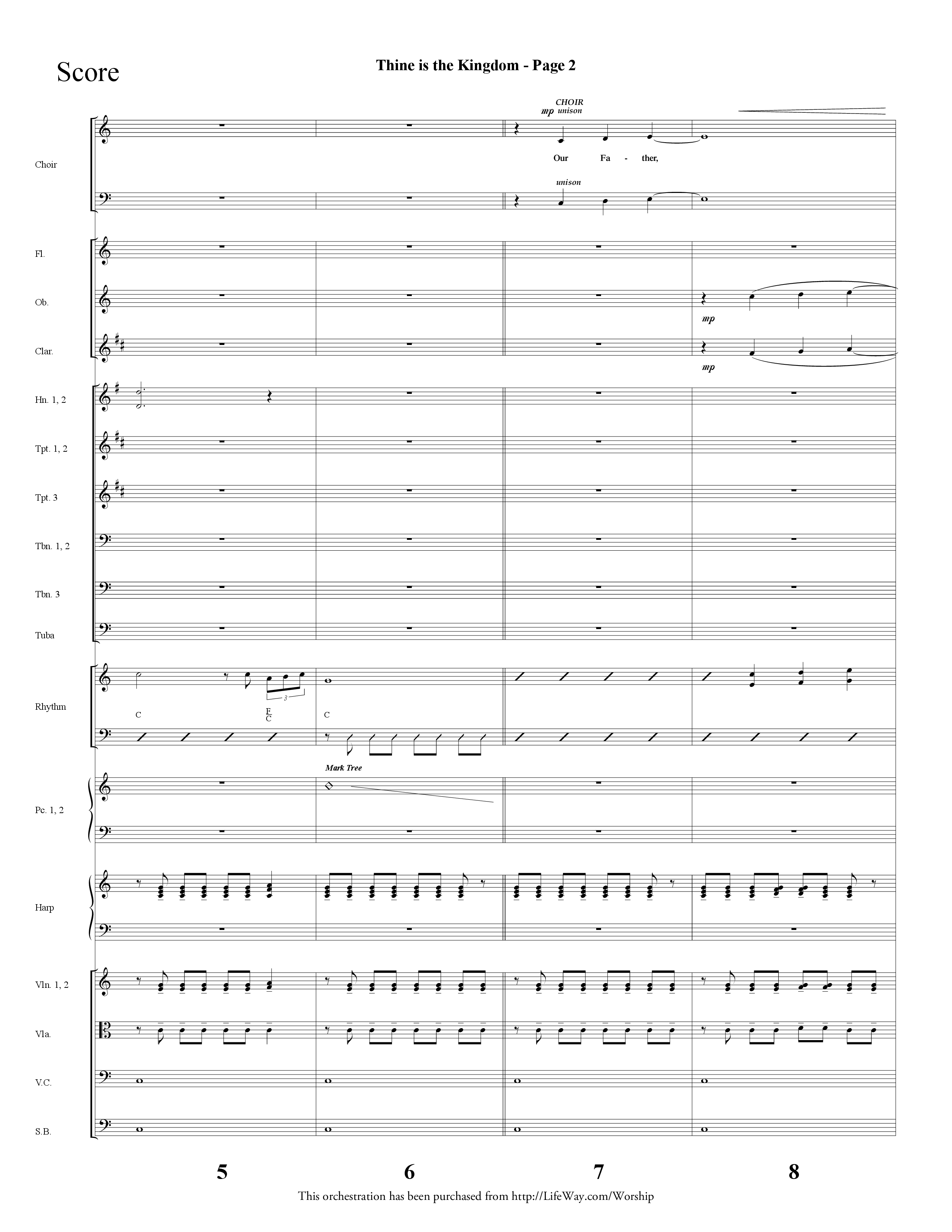 Thine is the Kingdom (The Lord's Prayer) (Choral Anthem SATB) Orchestration (Lifeway Choral / Arr. Dave Williamson)