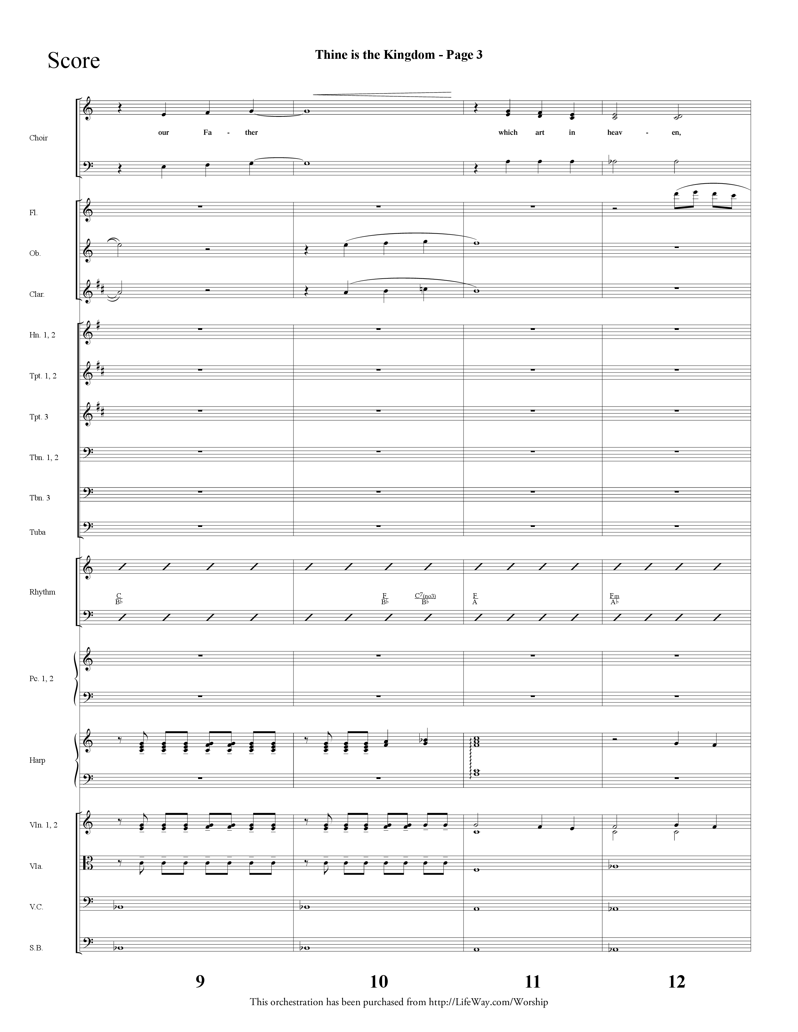 Thine is the Kingdom (The Lord's Prayer) (Choral Anthem SATB) Orchestration (Lifeway Choral / Arr. Dave Williamson)