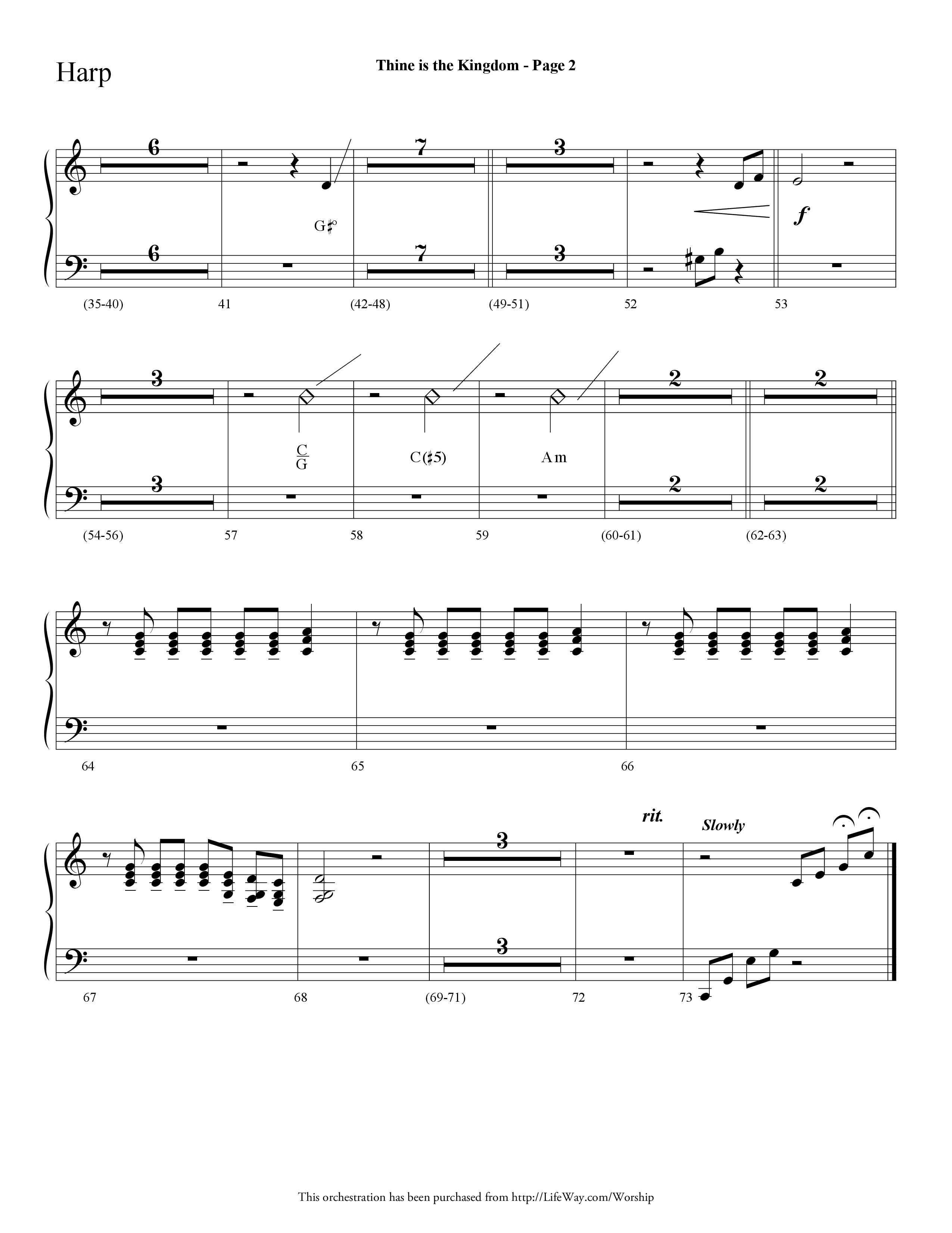 Thine is the Kingdom (The Lord's Prayer) (Choral Anthem SATB) Harp (Lifeway Choral / Arr. Dave Williamson)