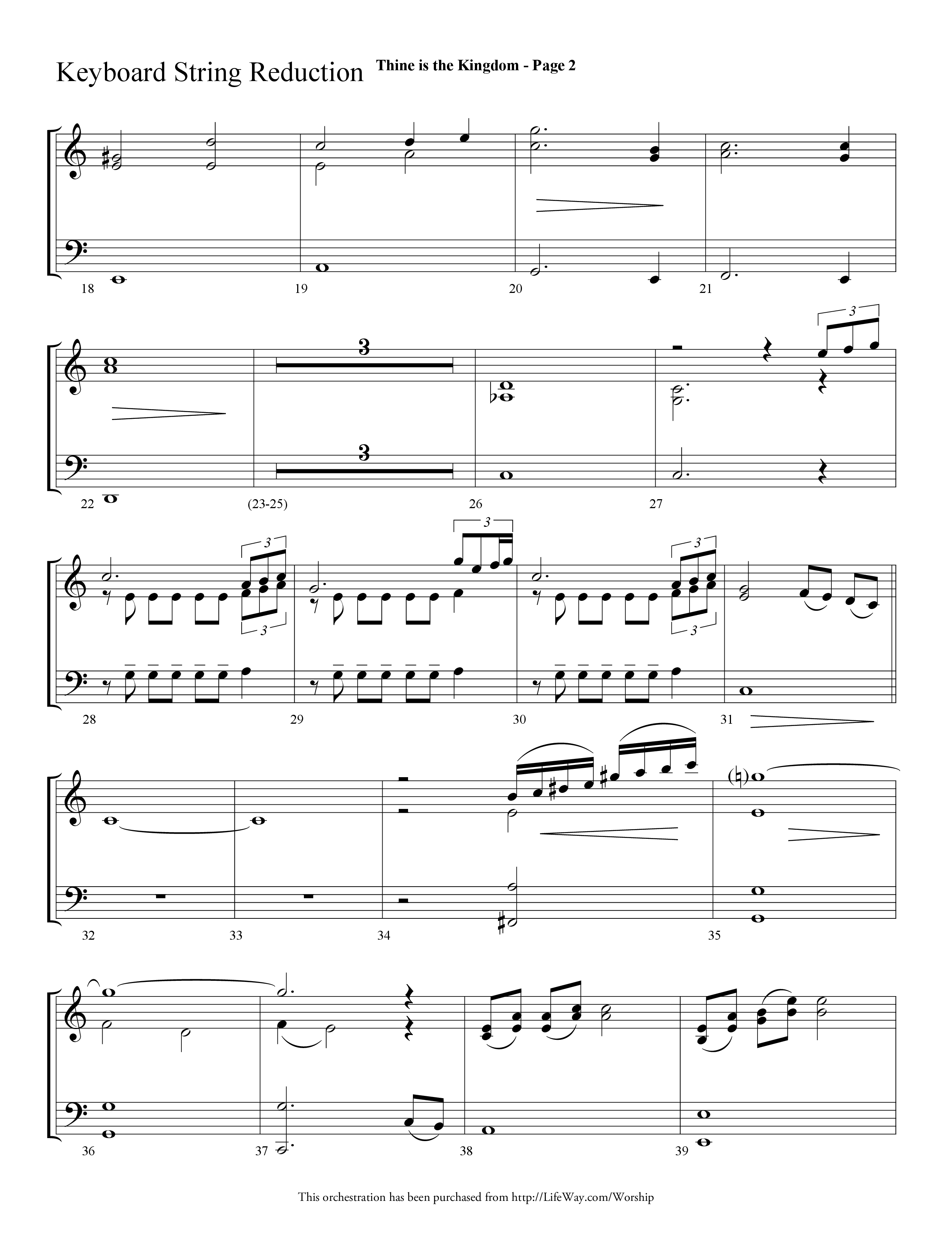 Thine is the Kingdom (The Lord's Prayer) (Choral Anthem SATB) String Reduction (Lifeway Choral / Arr. Dave Williamson)