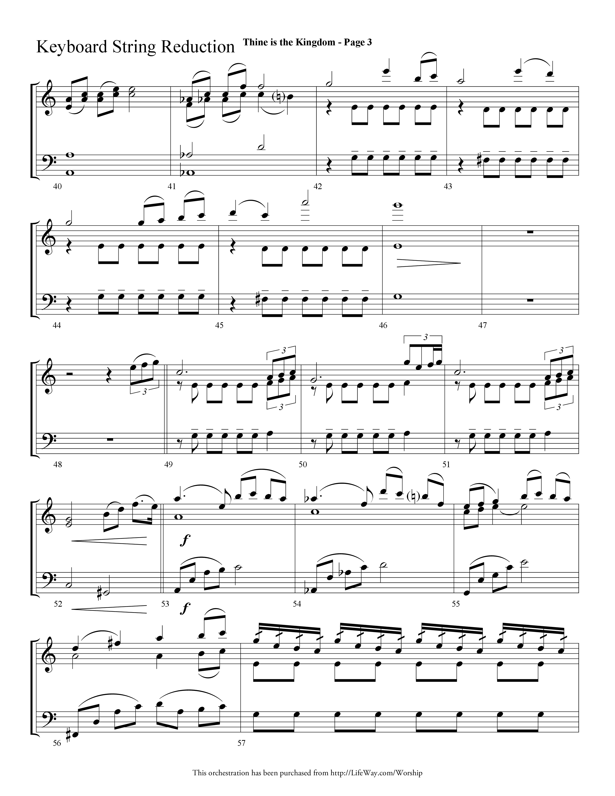 Thine is the Kingdom (The Lord's Prayer) (Choral Anthem SATB) String Reduction (Lifeway Choral / Arr. Dave Williamson)