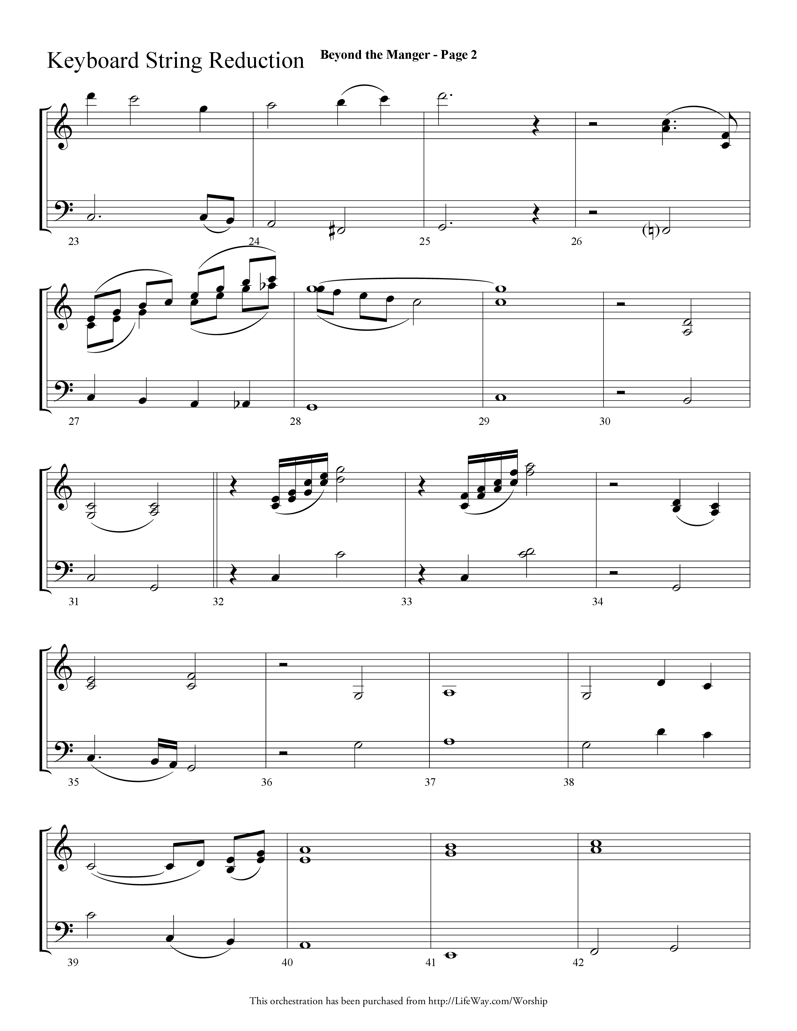 Beyond the Manger (Choral Anthem SATB) String Reduction (Lifeway Choral / Arr. Dave Williamson)