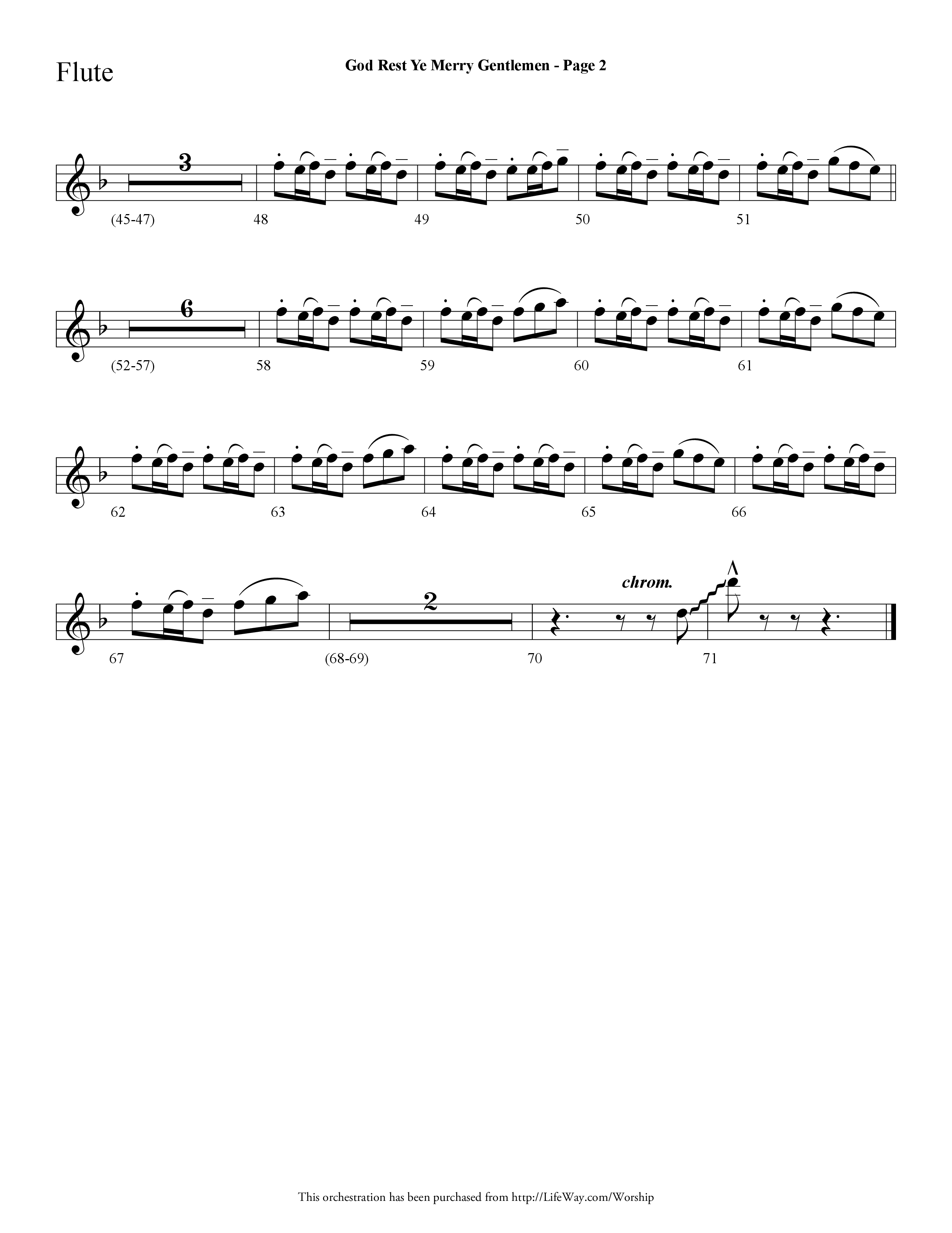 God Rest Ye Merry Gentlemen (Choral Anthem SATB) Flute (Lifeway Choral / Arr. Dave Williamson)