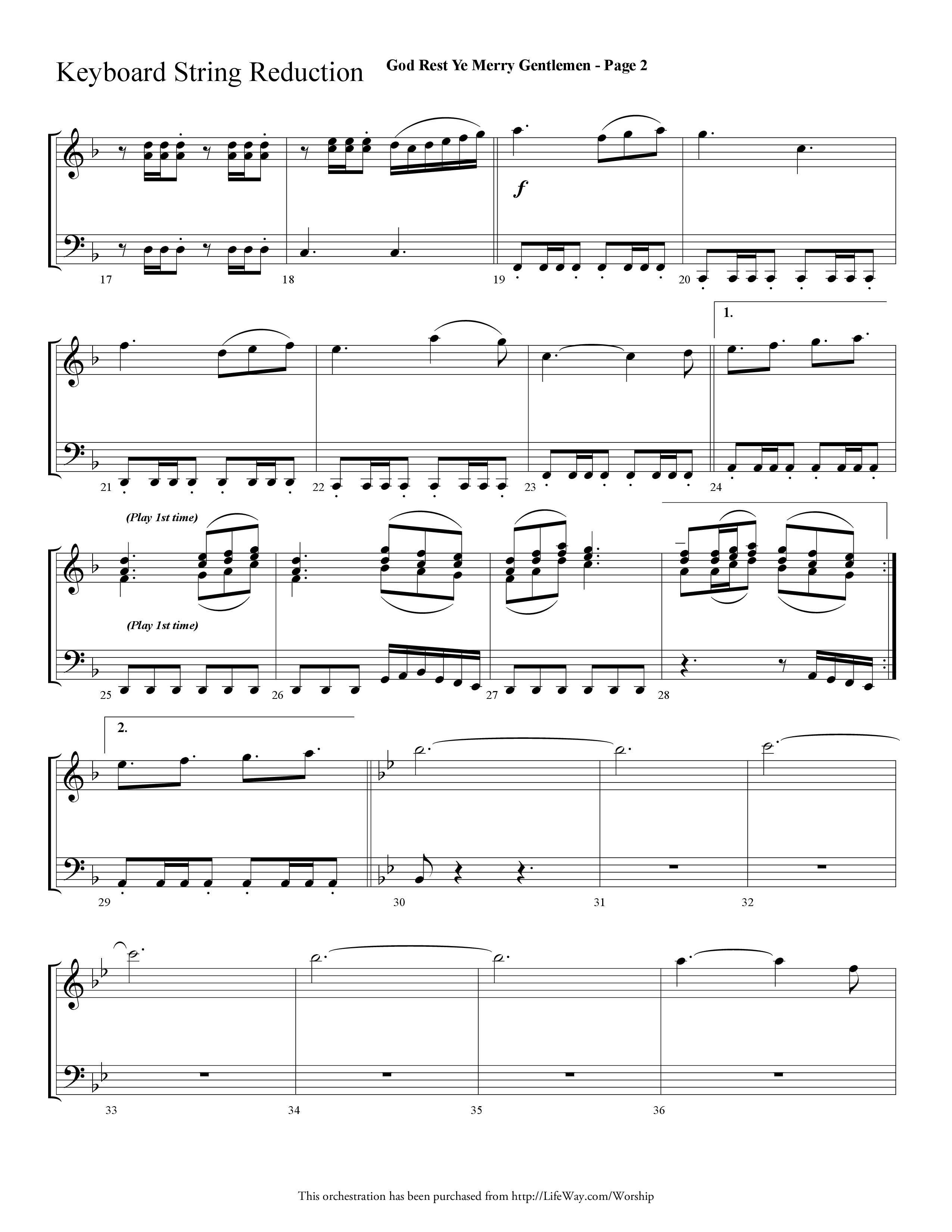 God Rest Ye Merry Gentlemen (Choral Anthem SATB) String Reduction (Lifeway Choral / Arr. Dave Williamson)