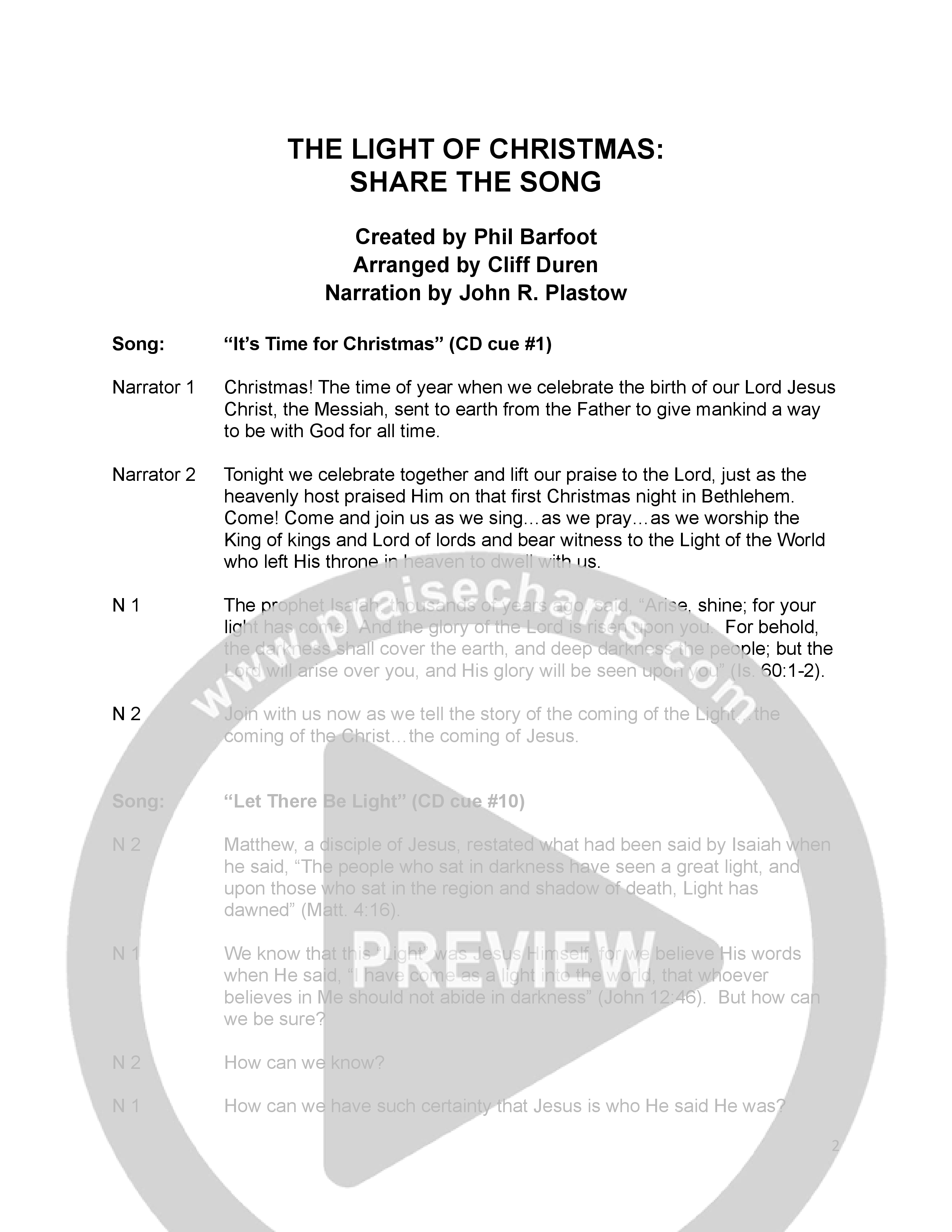 The Light Of Christmas (11 Song Choral Collection) Instructions (Lifeway Choral)