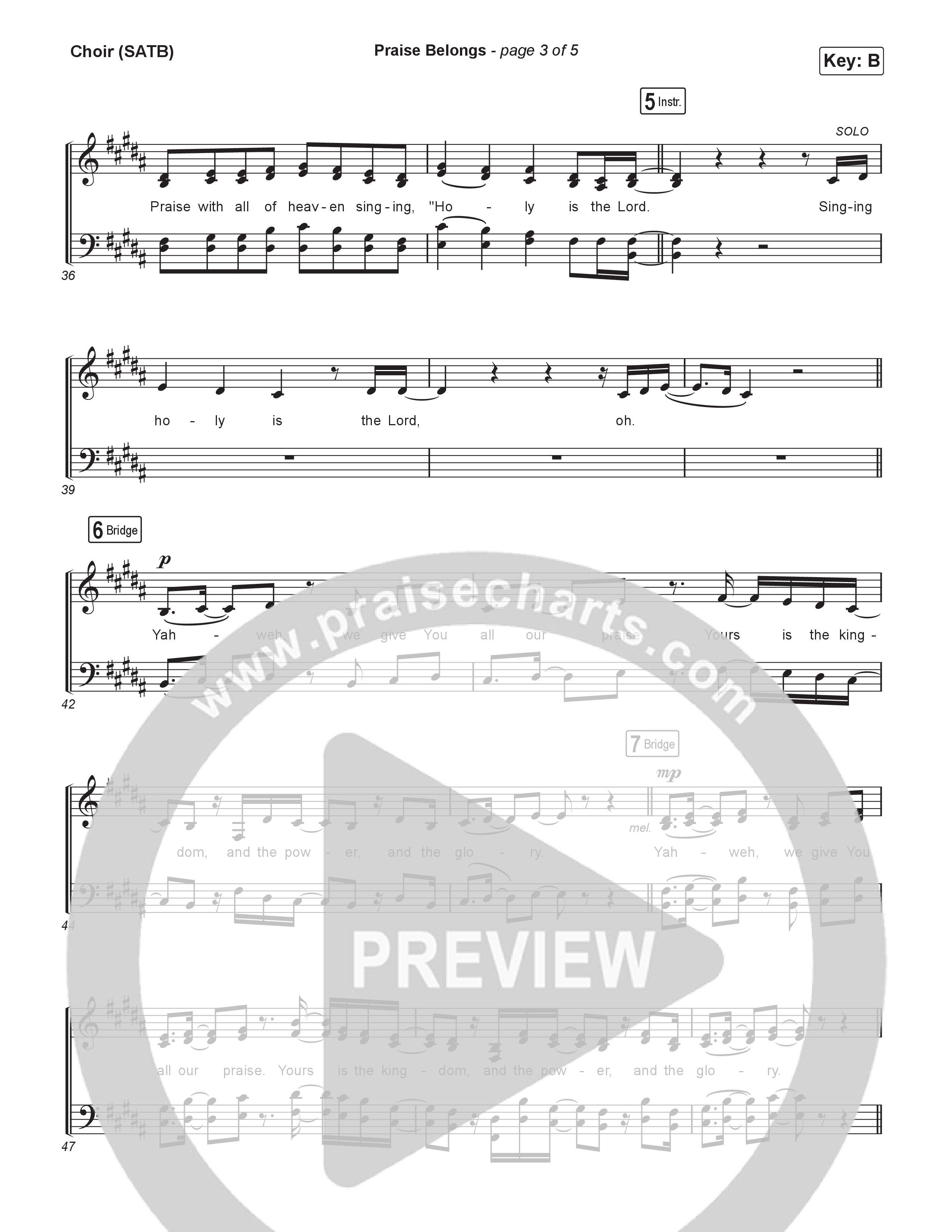 Praise Belongs Choir Sheet (SATB) (CXMMXNS)