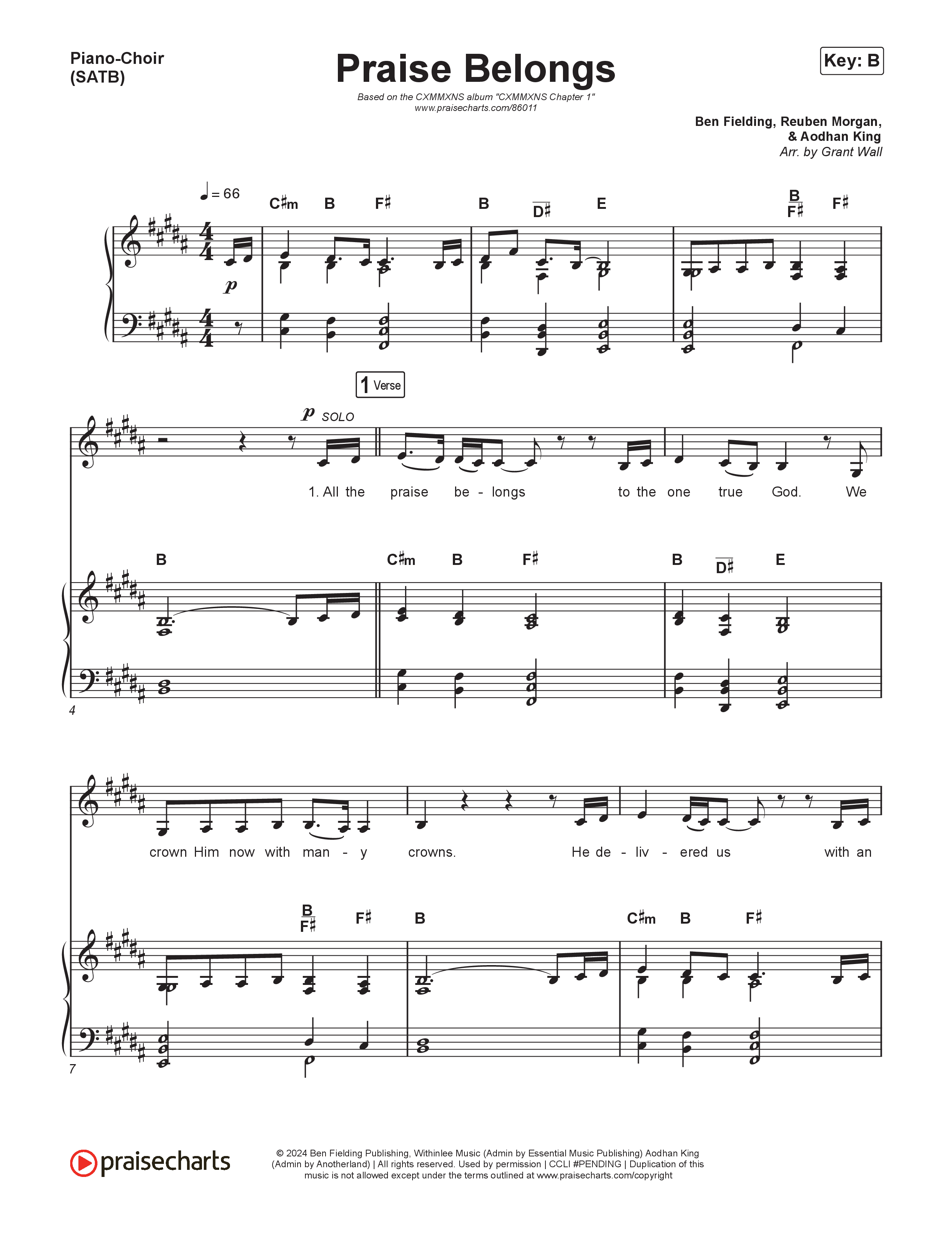 Praise Belongs Piano/Vocal Pack (CXMMXNS)