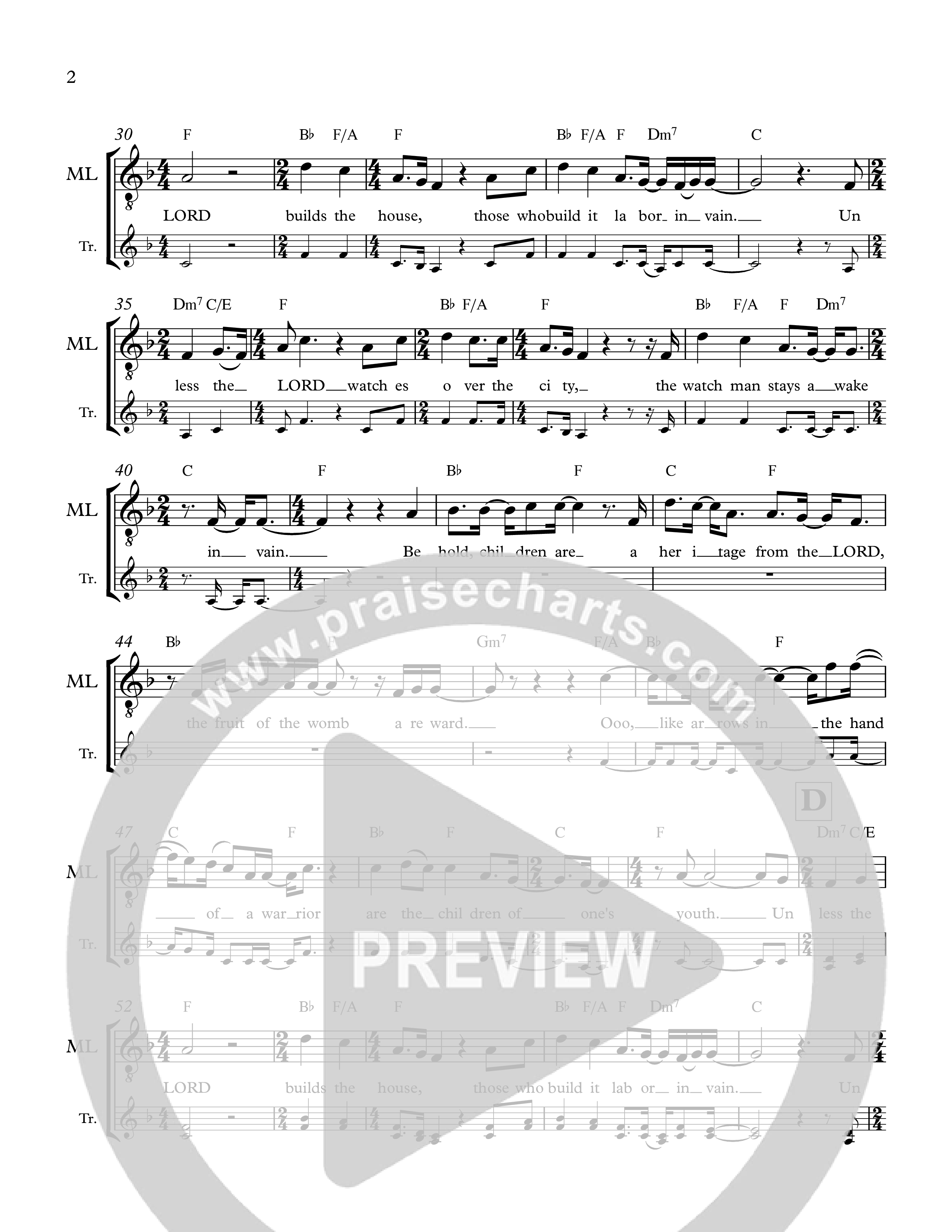 Psalm 127 Choir Sheet (The Corner Room)