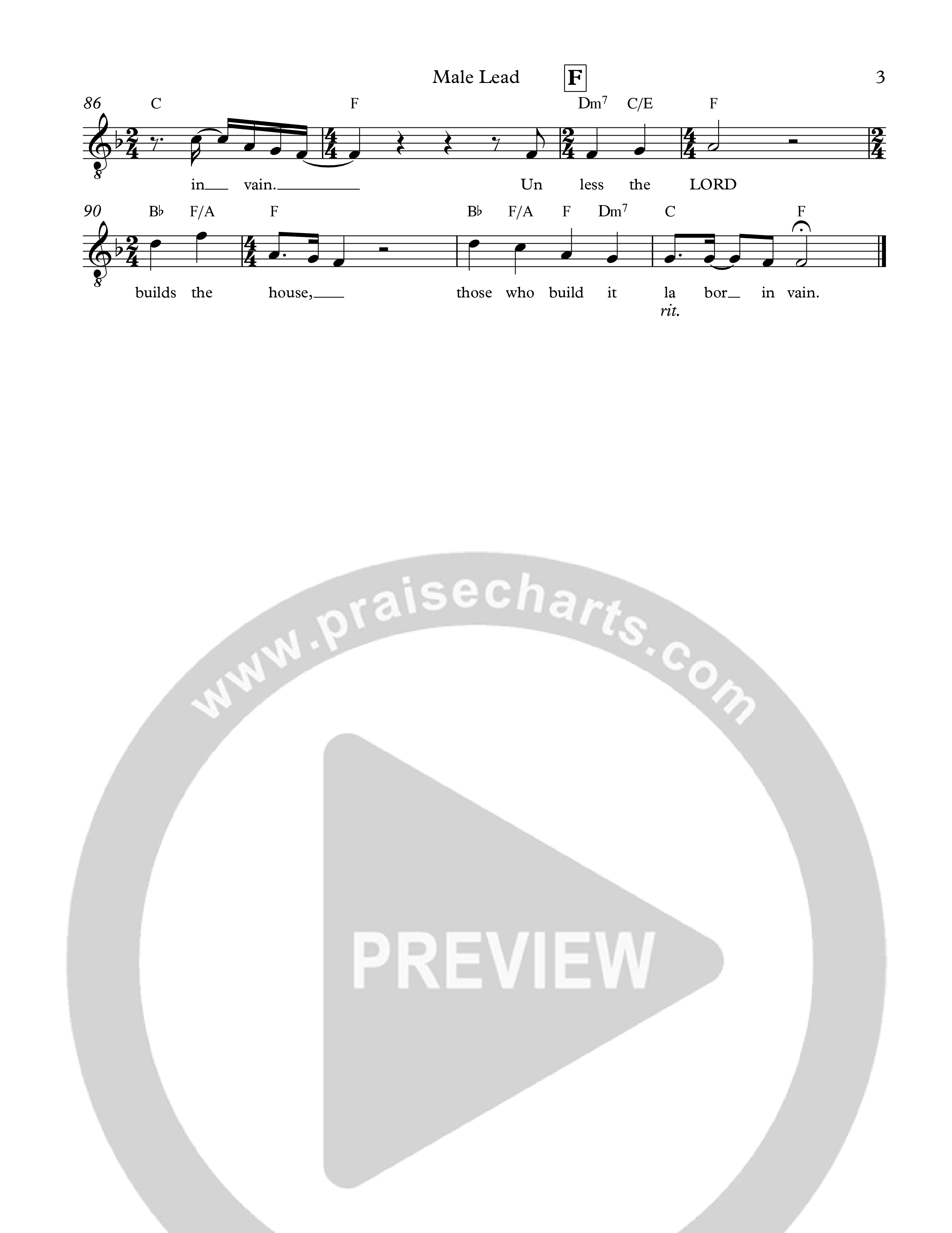 Psalm 127 Lead Sheet Melody (The Corner Room)
