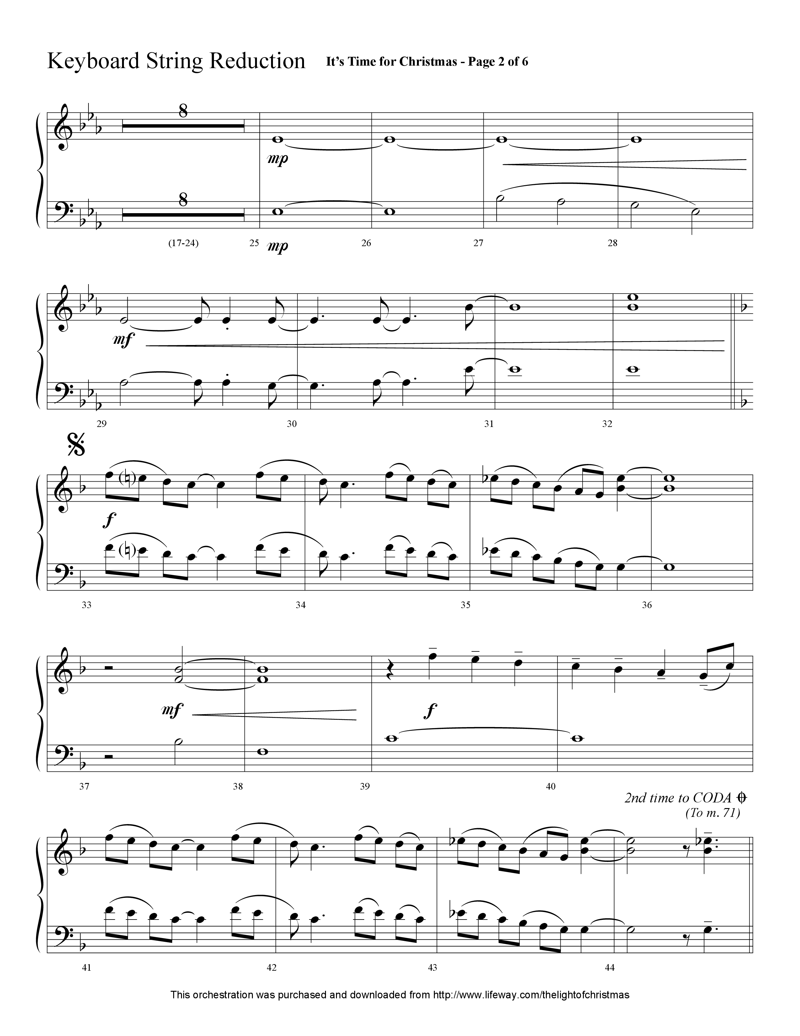 It's Time For Christmas (Choral Anthem SATB) String Reduction (Lifeway Choral / Arr. Cliff Duren)