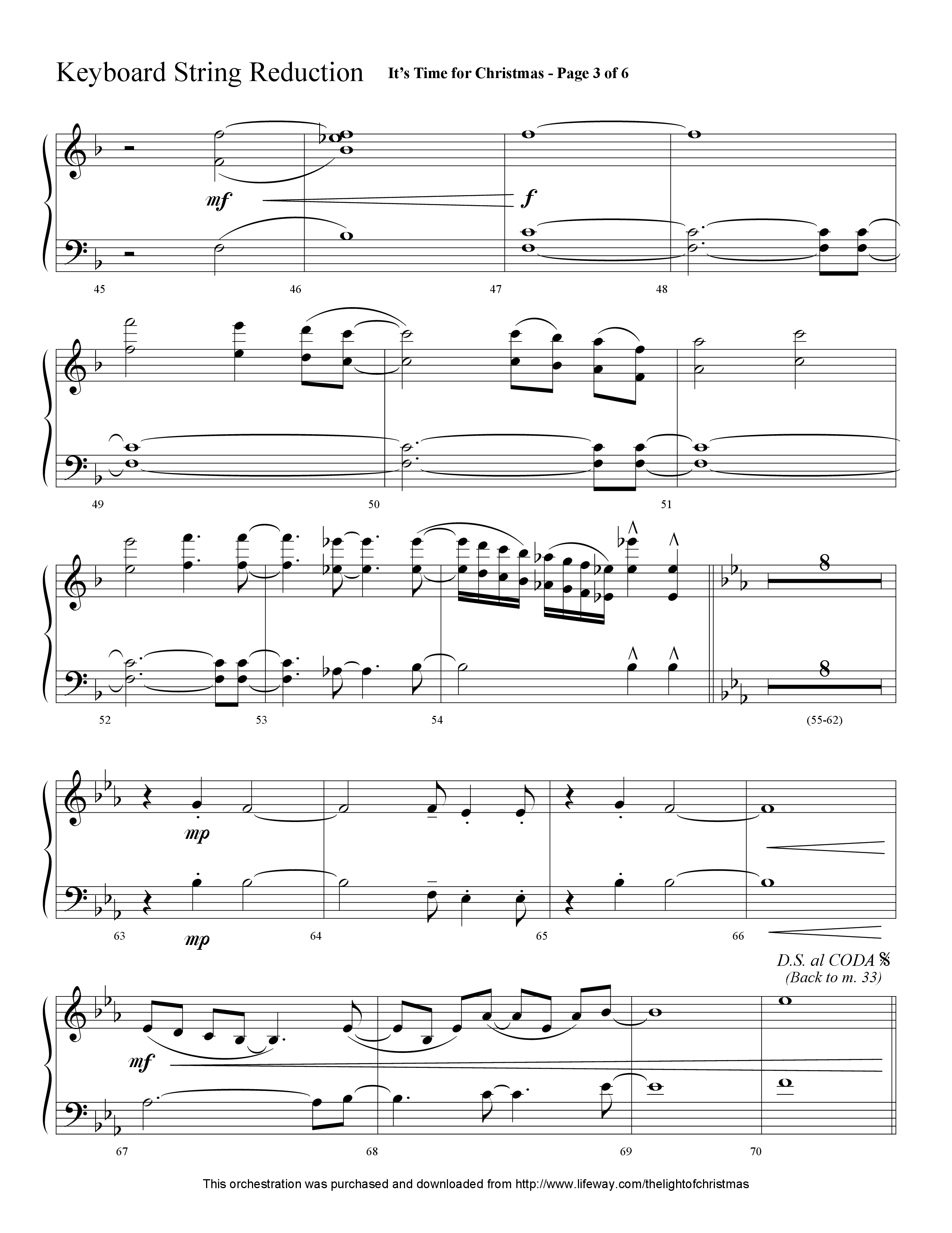 It's Time For Christmas (Choral Anthem SATB) String Reduction (Lifeway Choral / Arr. Cliff Duren)