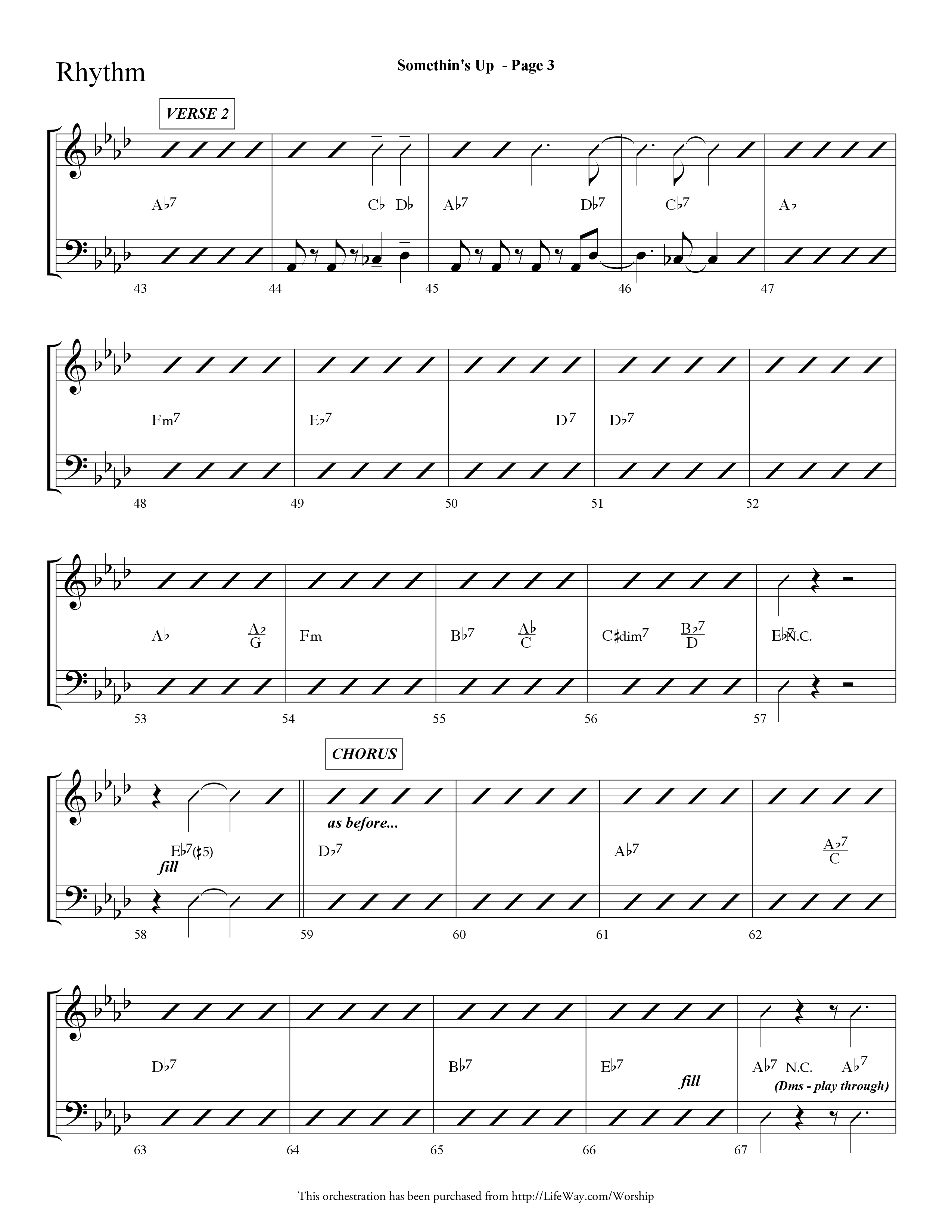Somethin's Up (Down in Bethlehem) (Choral Anthem SATB) Rhythm Chart (Lifeway Choral / Arr. Dave Williamson)
