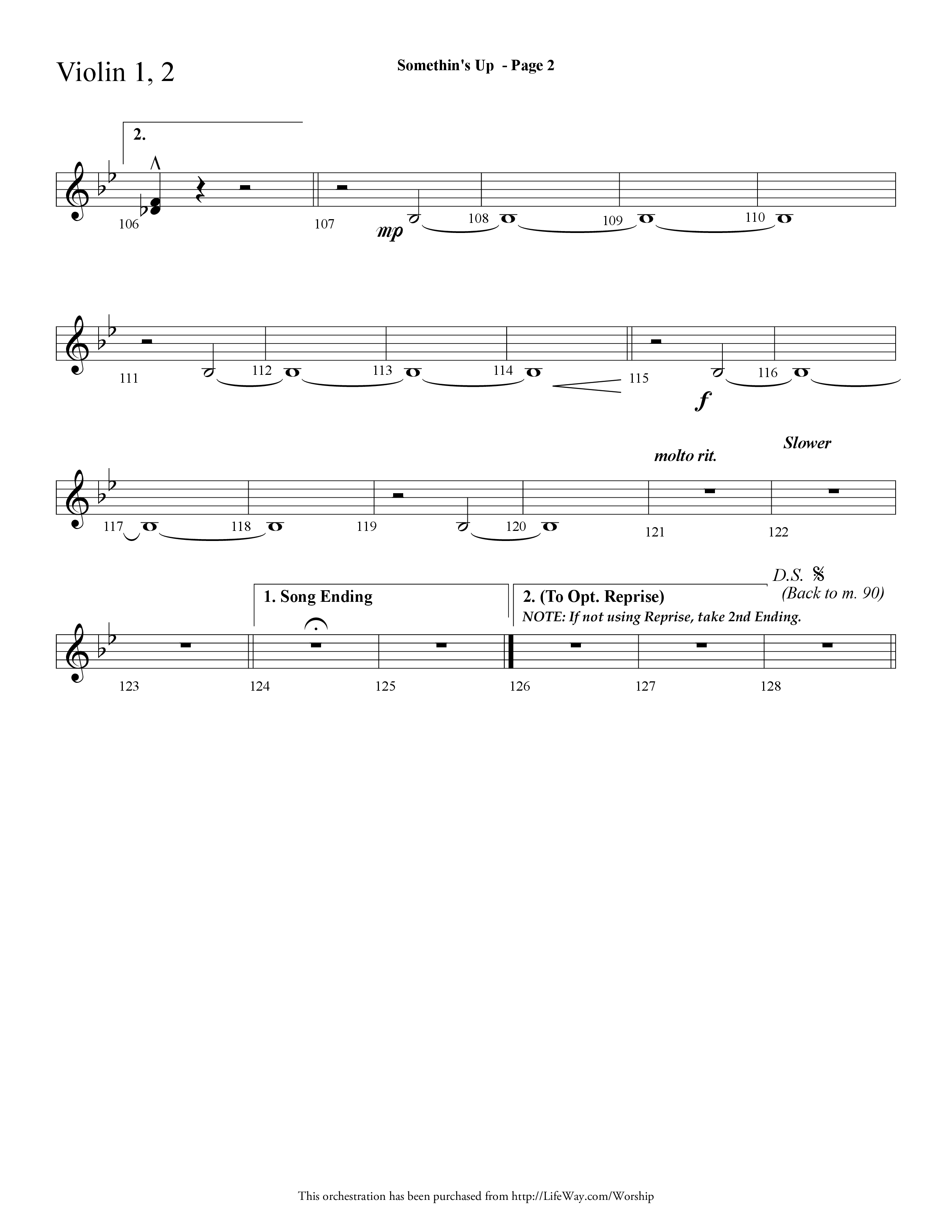 Somethin's Up (Down in Bethlehem) (Choral Anthem SATB) Violin 1/2 (Lifeway Choral / Arr. Dave Williamson)