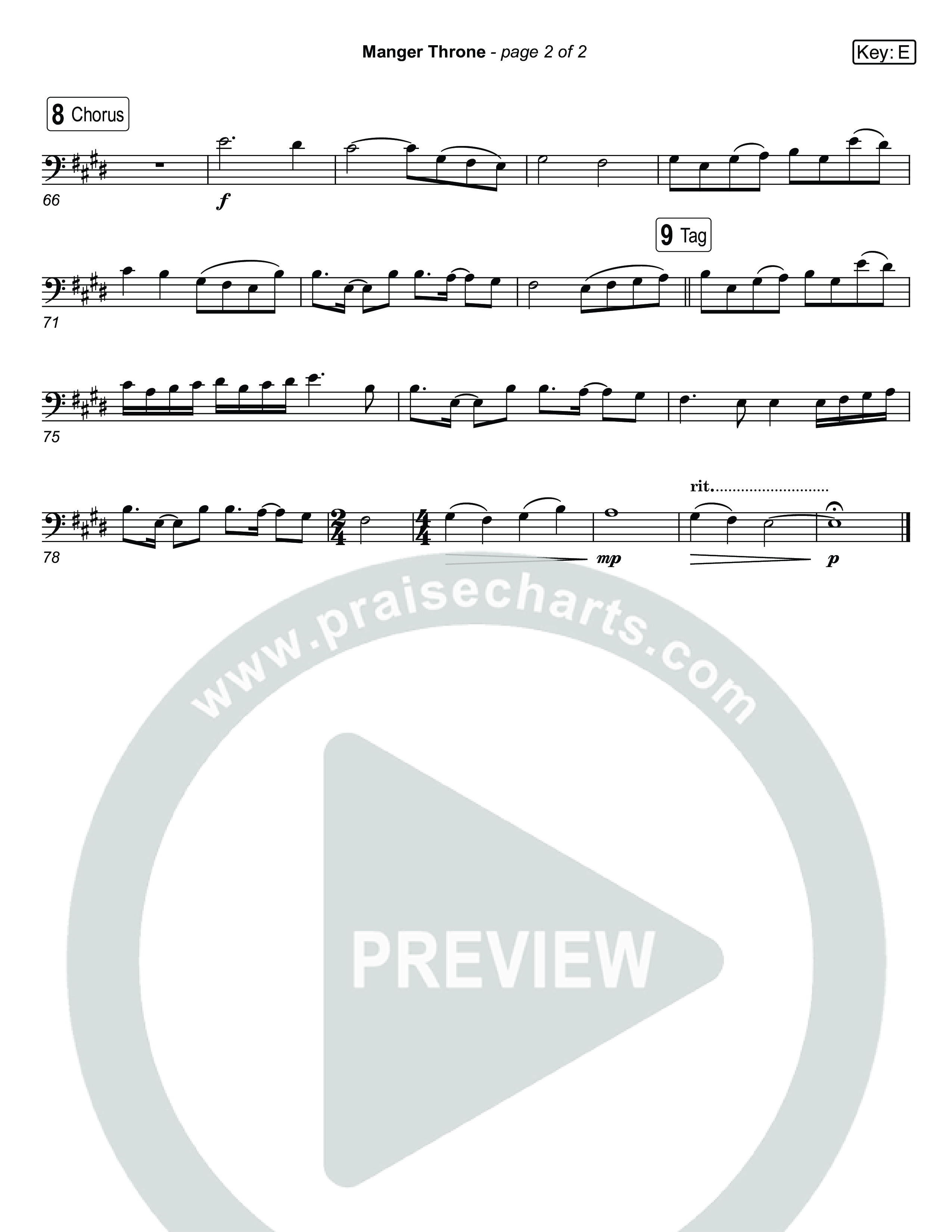 Manger Throne (Live) Cello (Museum Of The Bible / Anthony Evans / Tasha Layton / Indiana Wesleyan University Choir / Arr. Jared Haschek)