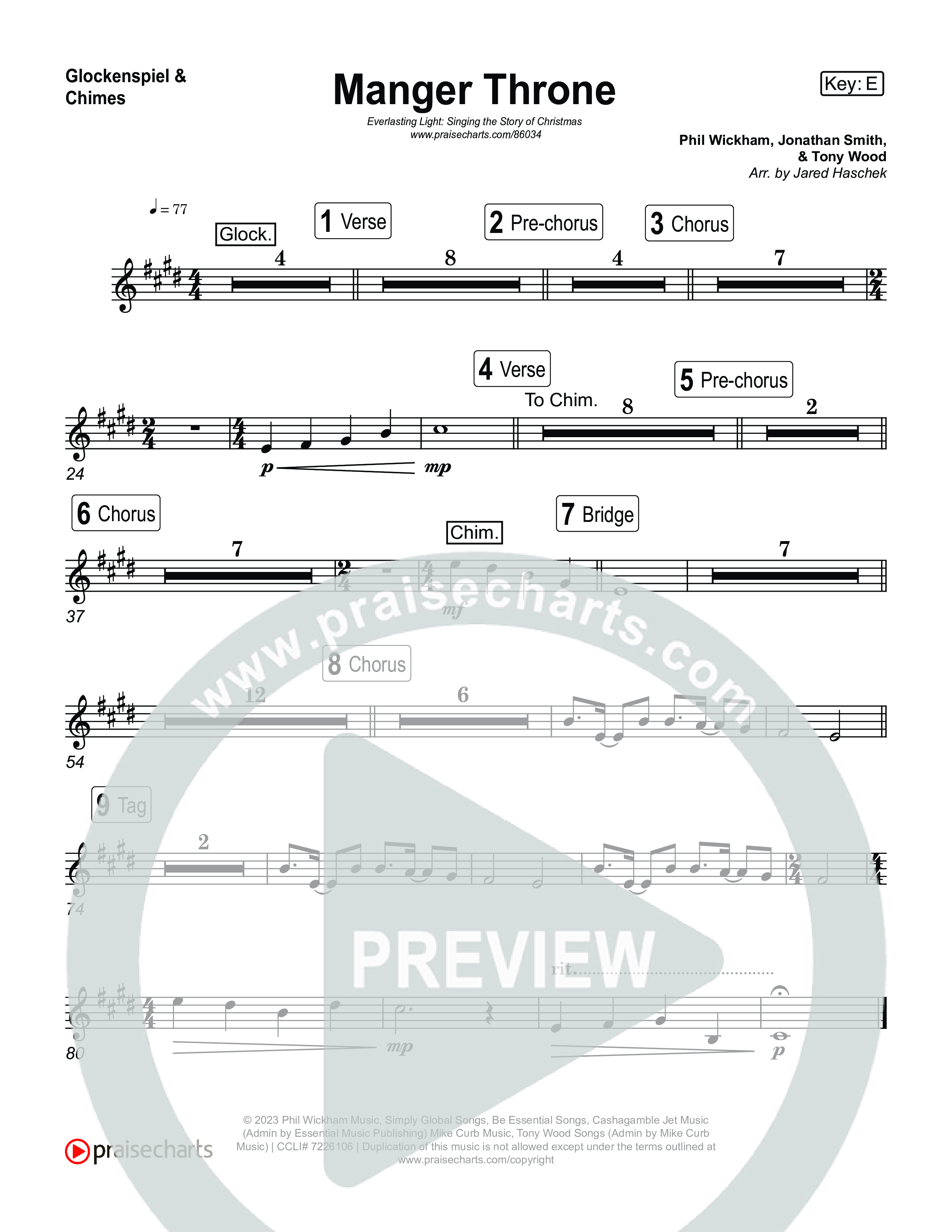 Manger Throne (Live) Chimes/Glockenspiel (Museum Of The Bible / Anthony Evans / Tasha Layton / Indiana Wesleyan University Choir / Arr. Jared Haschek)