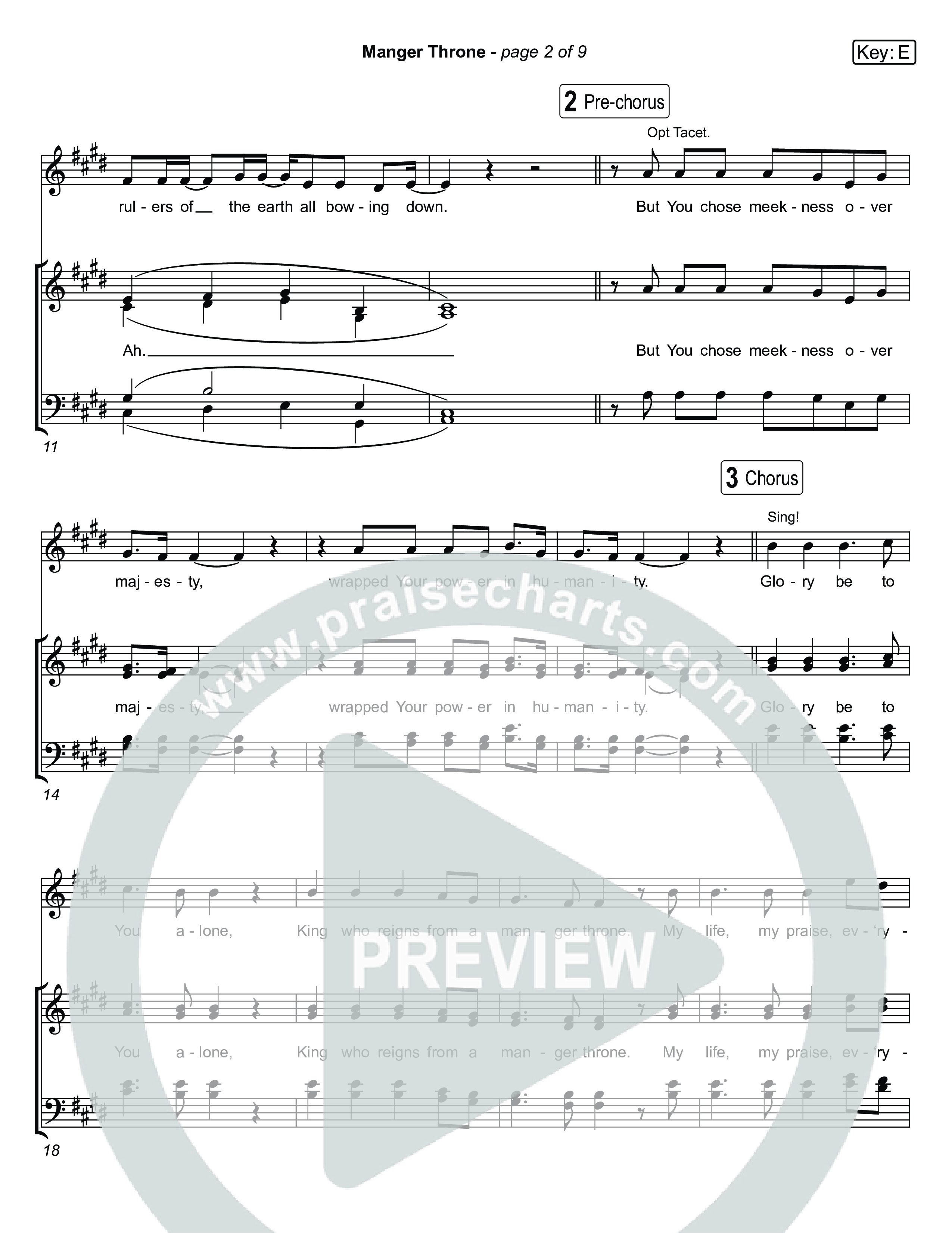 Manger Throne (Live) Choir Sheet (SATB) (Museum Of The Bible / Anthony Evans / Tasha Layton / Indiana Wesleyan University Choir / Arr. Jared Haschek)