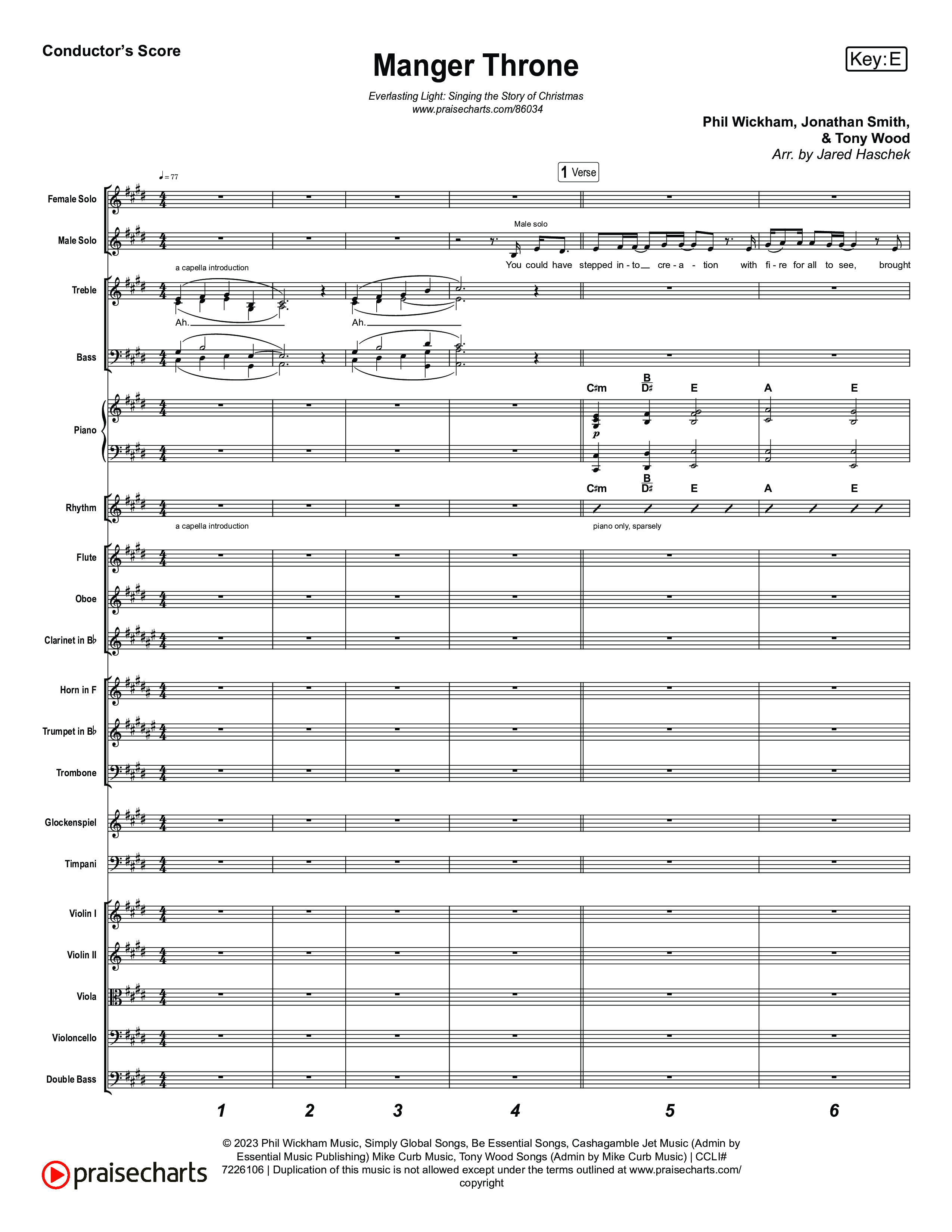 Manger Throne (Live) Conductor's Score (Museum Of The Bible / Anthony Evans / Tasha Layton / Indiana Wesleyan University Choir / Arr. Jared Haschek)