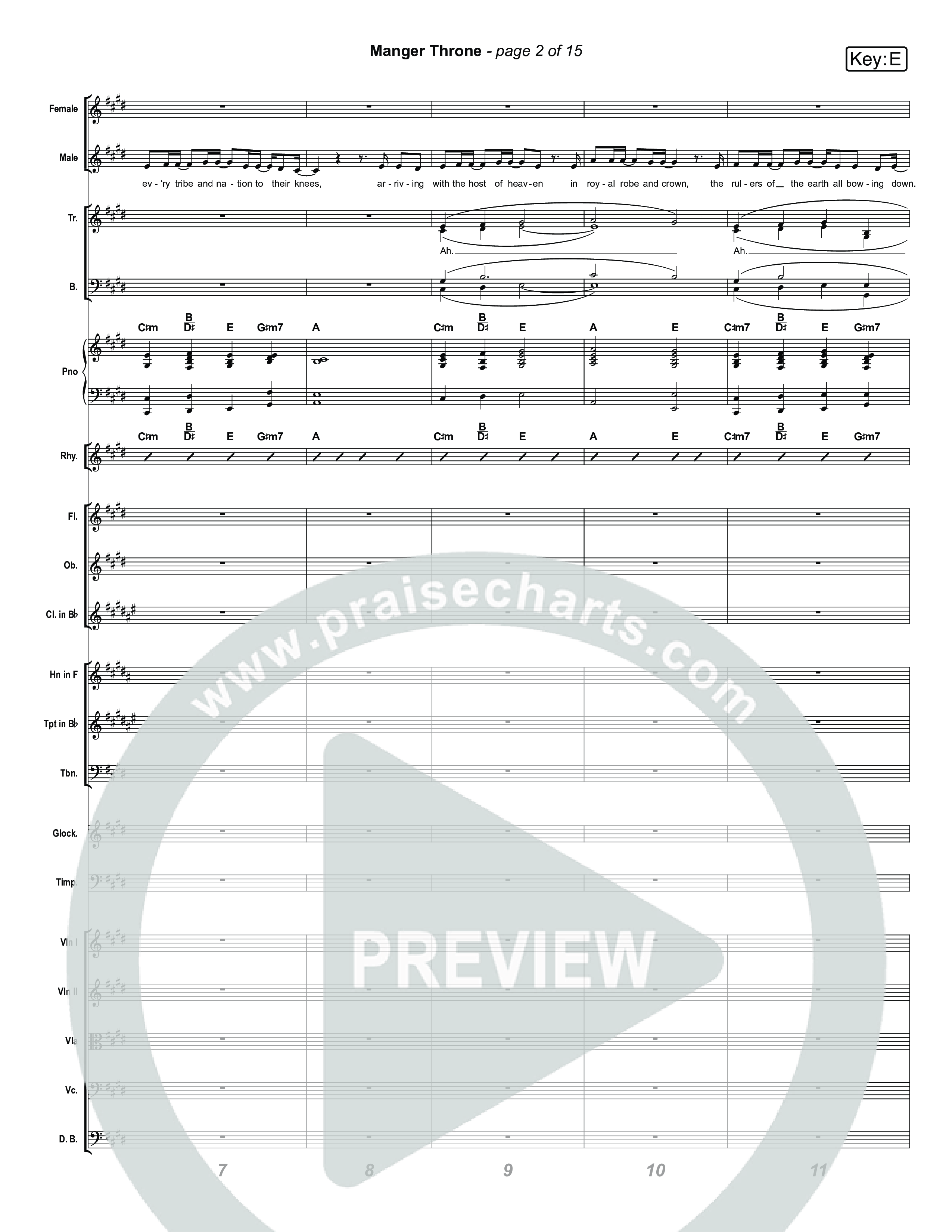 Manger Throne (Live) Conductor's Score (Museum Of The Bible / Anthony Evans / Tasha Layton / Indiana Wesleyan University Choir / Arr. Jared Haschek)