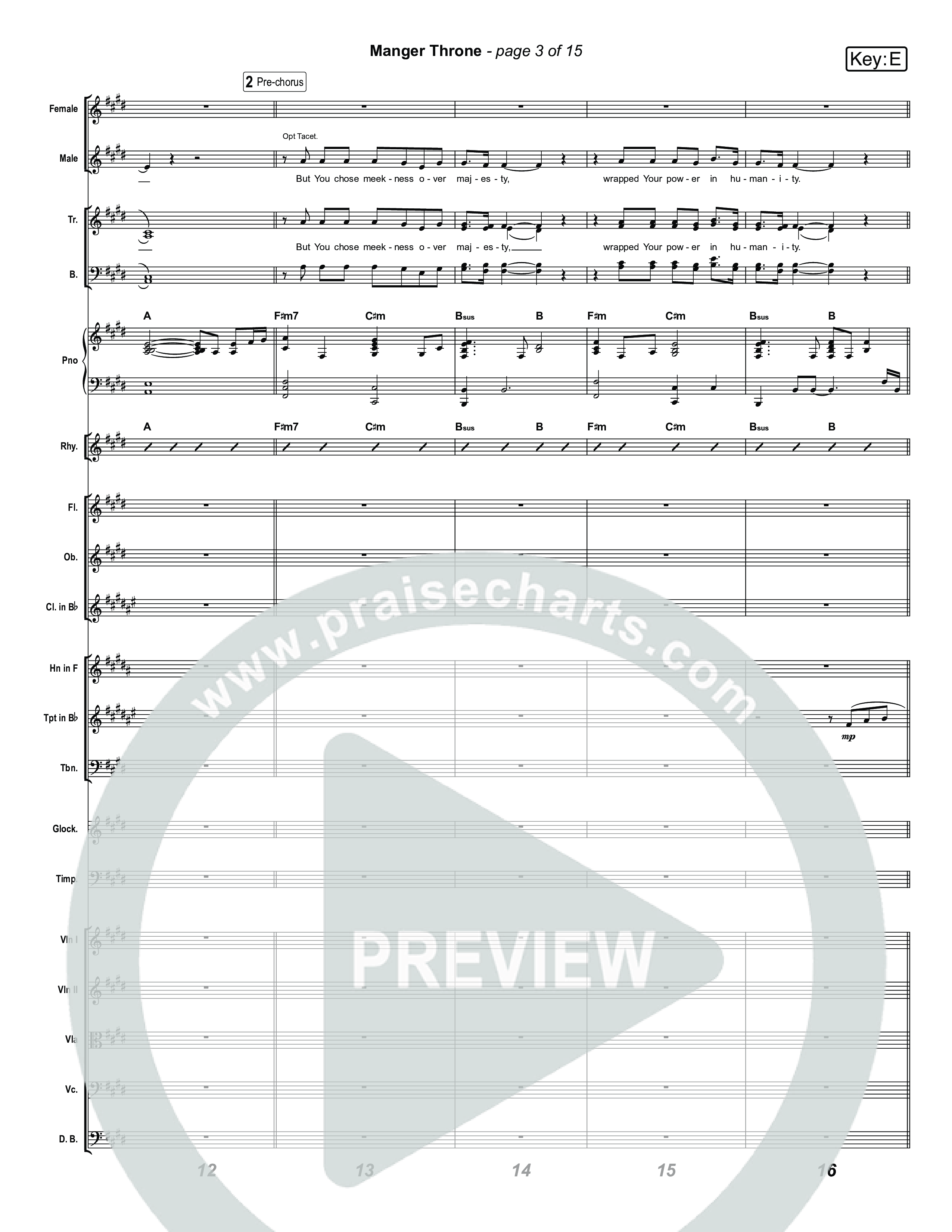 Manger Throne (Live) Conductor's Score (Museum Of The Bible / Anthony Evans / Tasha Layton / Indiana Wesleyan University Choir / Arr. Jared Haschek)