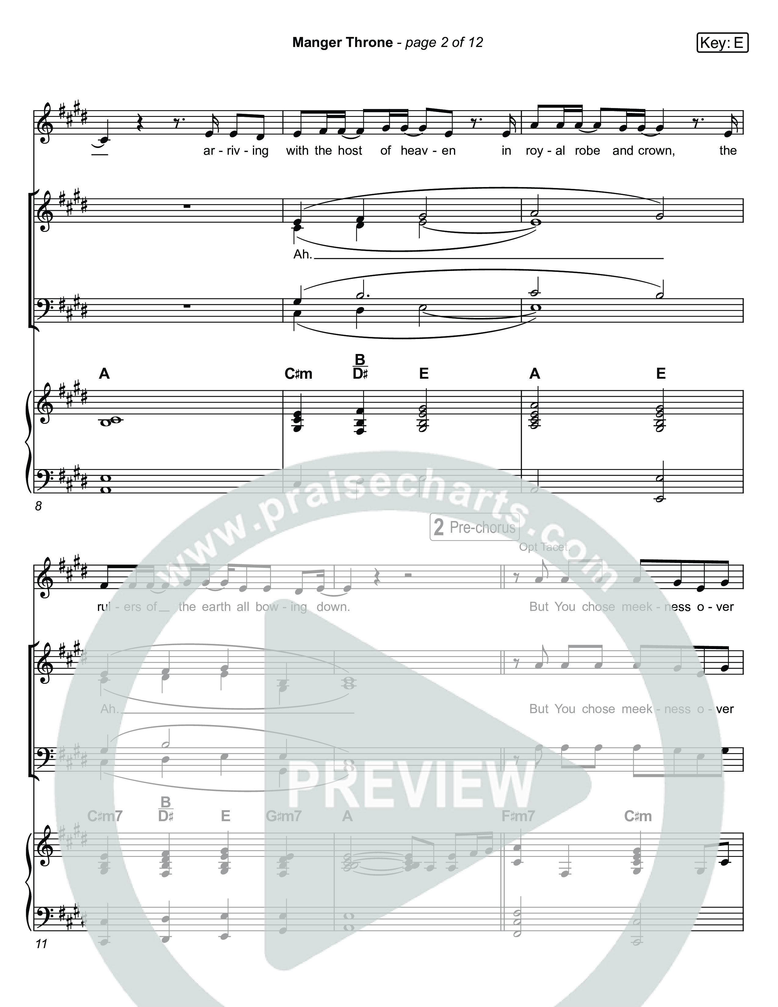 Manger Throne (Live) Piano/Vocal Pack (Museum Of The Bible / Anthony Evans / Tasha Layton / Indiana Wesleyan University Choir / Arr. Jared Haschek)