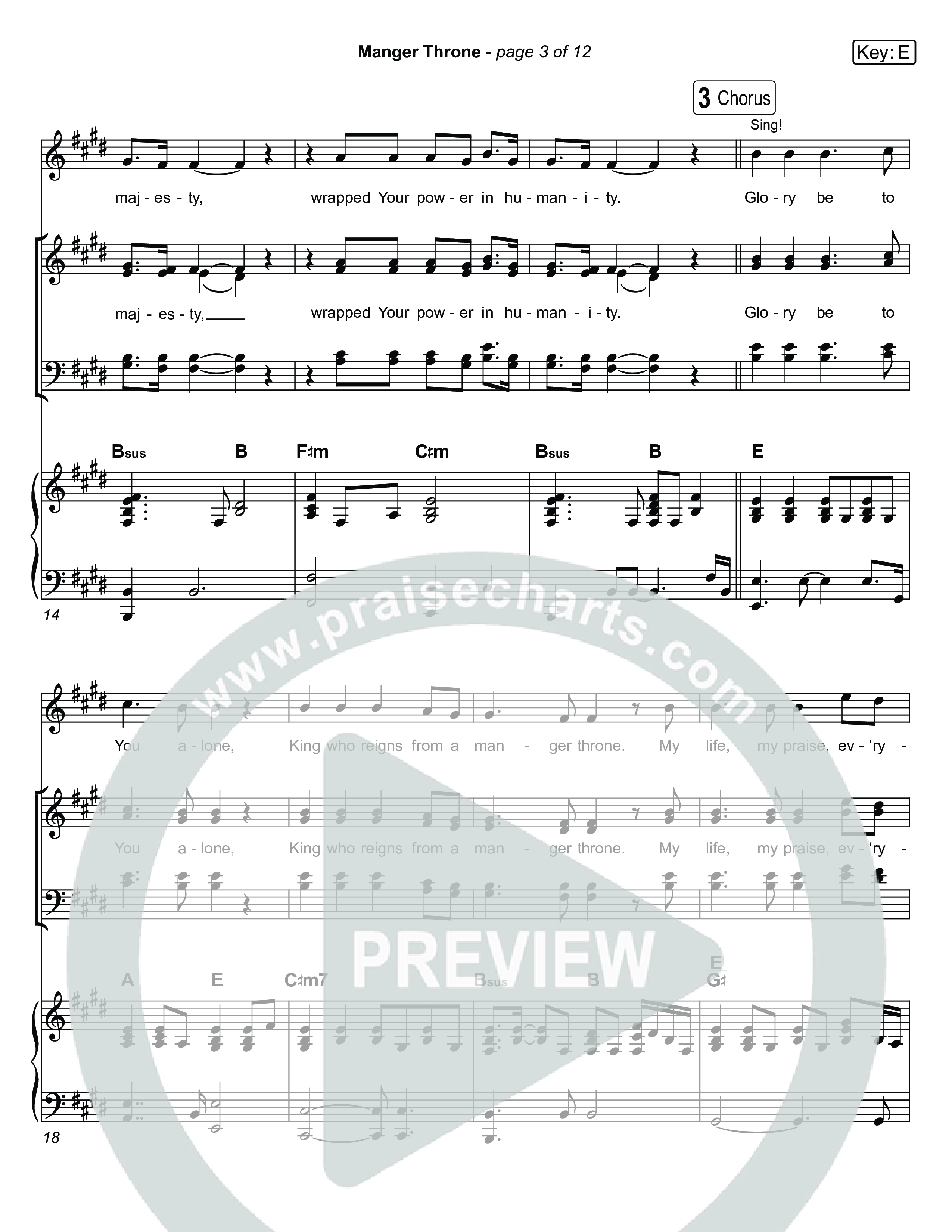 Manger Throne (Live) Piano/Vocal Pack (Museum Of The Bible / Anthony Evans / Tasha Layton / Indiana Wesleyan University Choir / Arr. Jared Haschek)