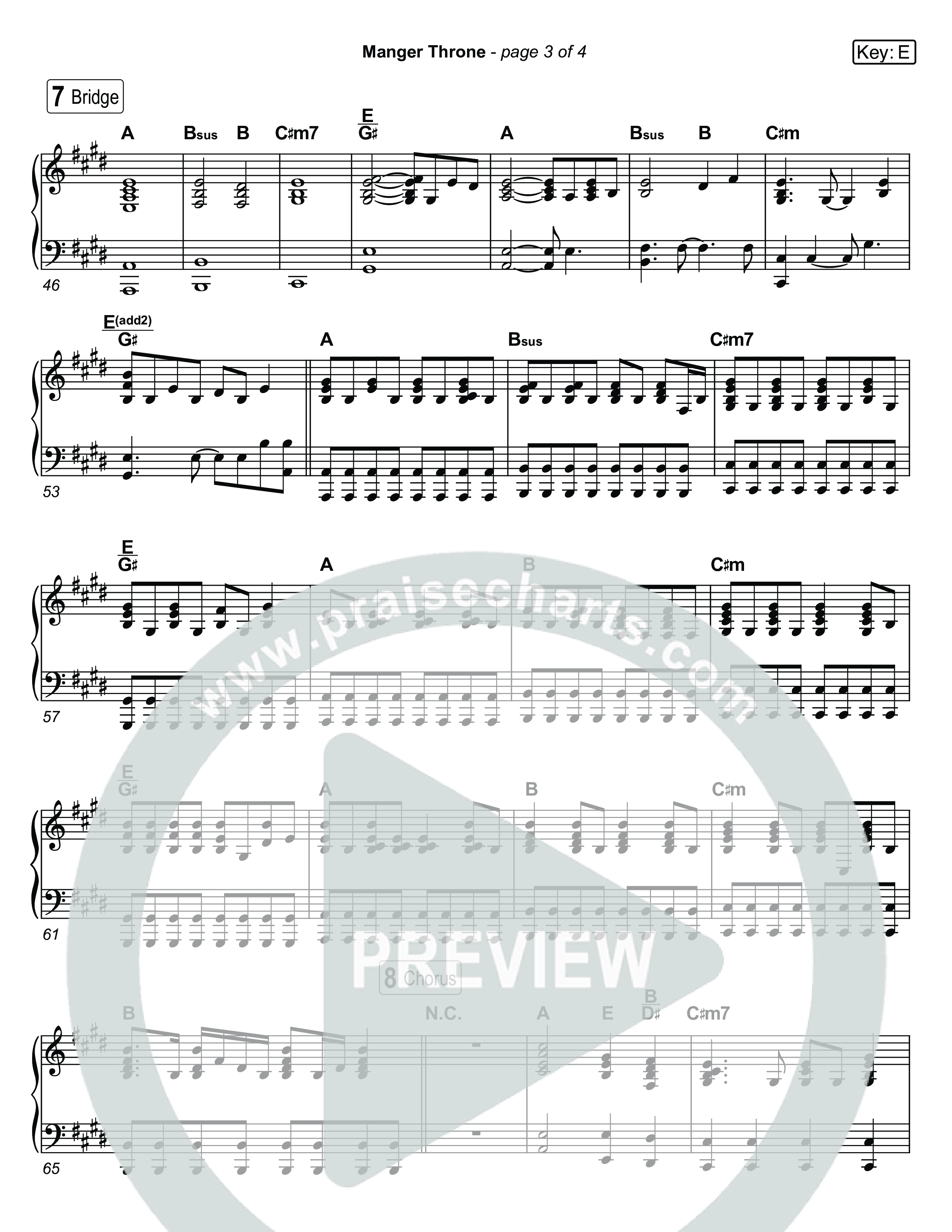 Manger Throne (Live) Piano Sheet (Museum Of The Bible / Anthony Evans / Tasha Layton / Indiana Wesleyan University Choir / Arr. Jared Haschek)