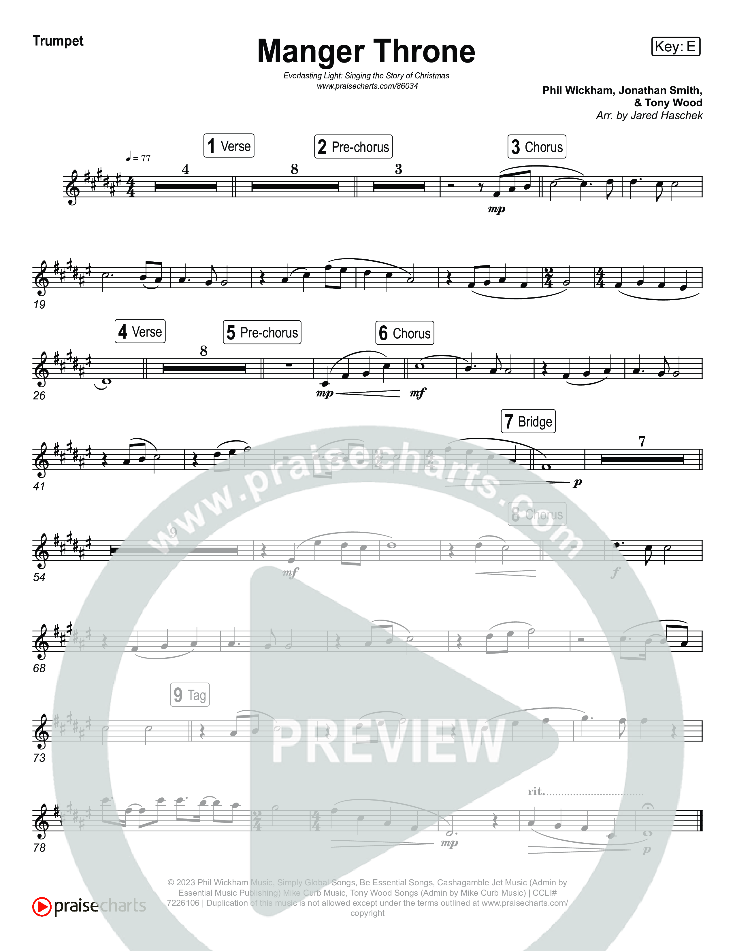 Manger Throne (Live) Brass Pack (Museum Of The Bible / Anthony Evans / Tasha Layton / Indiana Wesleyan University Choir / Arr. Jared Haschek)