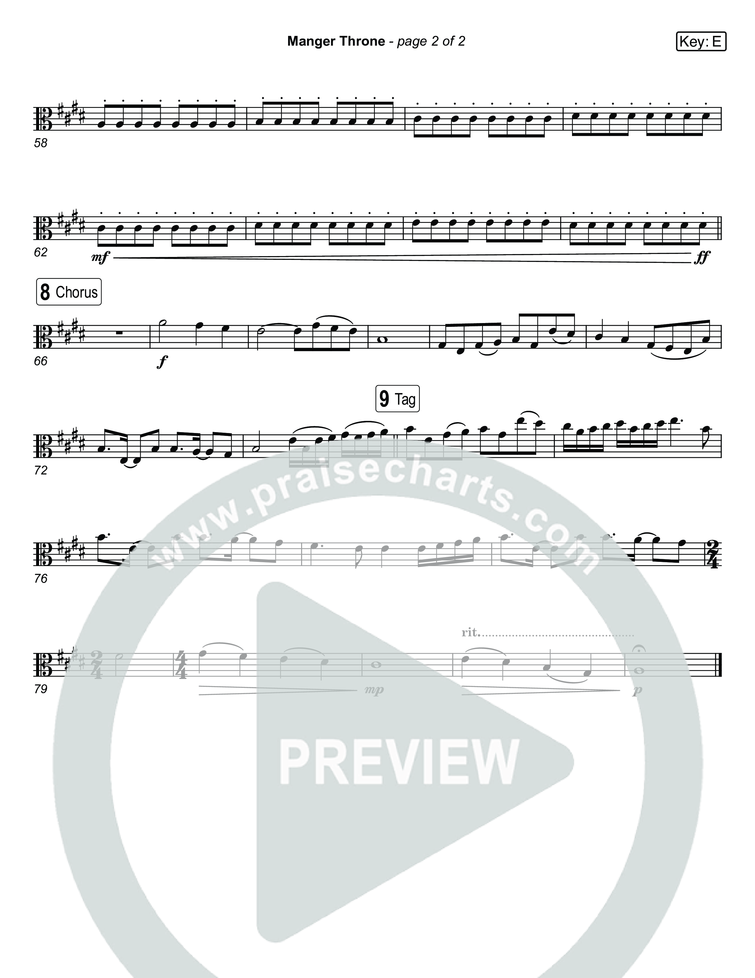 Manger Throne (Live) Viola (Museum Of The Bible / Anthony Evans / Tasha Layton / Indiana Wesleyan University Choir / Arr. Jared Haschek)