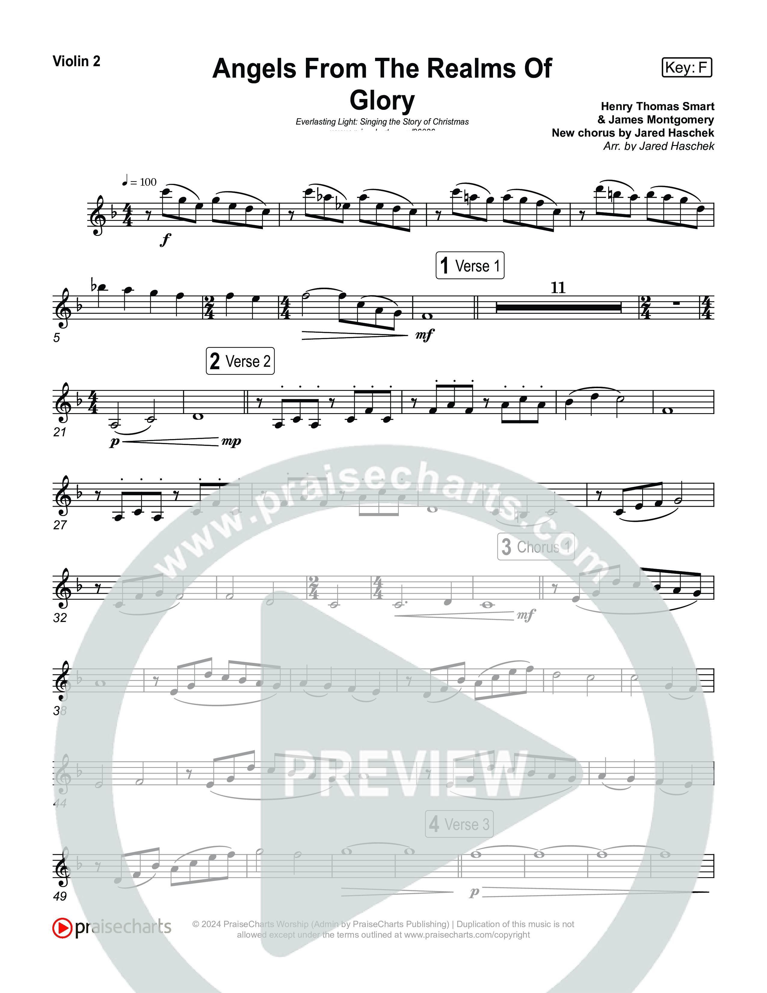 Manger Throne (Live) Violin 1,2 (Museum Of The Bible / Anthony Evans / Tasha Layton / Indiana Wesleyan University Choir / Arr. Jared Haschek)