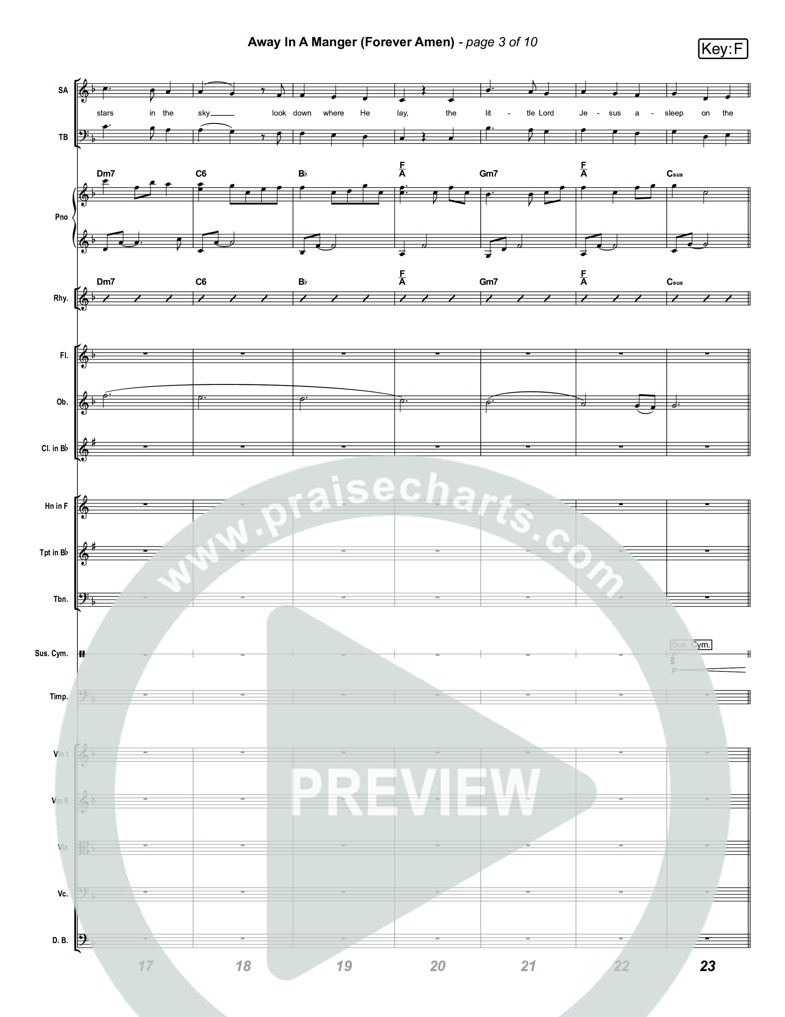 Away In A Manger (Forever Amen) (Live) Conductor's Score (Museum Of The Bible / Indiana Wesleyan University Choir / Arr. Jared Haschek)