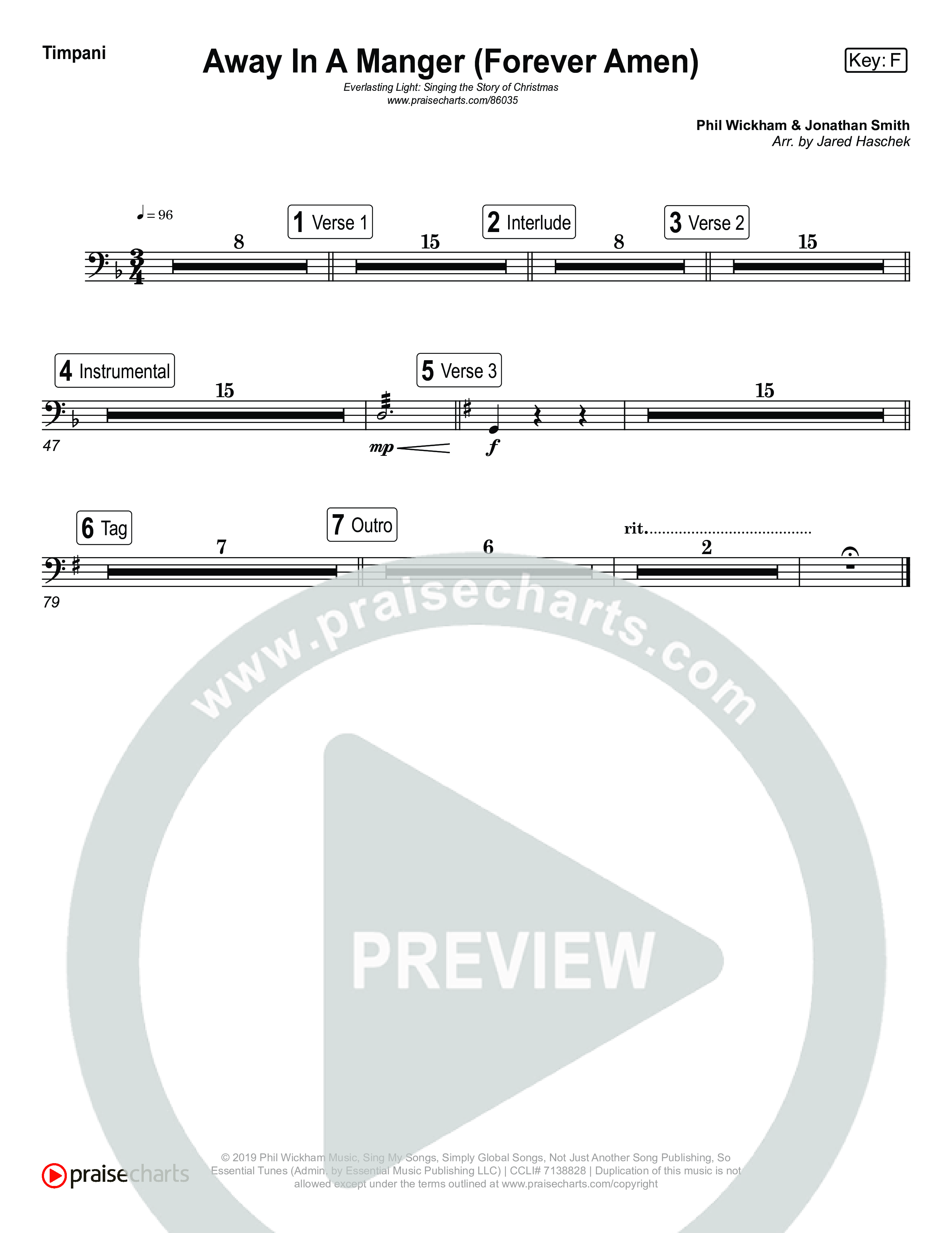Away In A Manger (Forever Amen) (Live) Timpani (Museum Of The Bible / Indiana Wesleyan University Choir / Arr. Jared Haschek)
