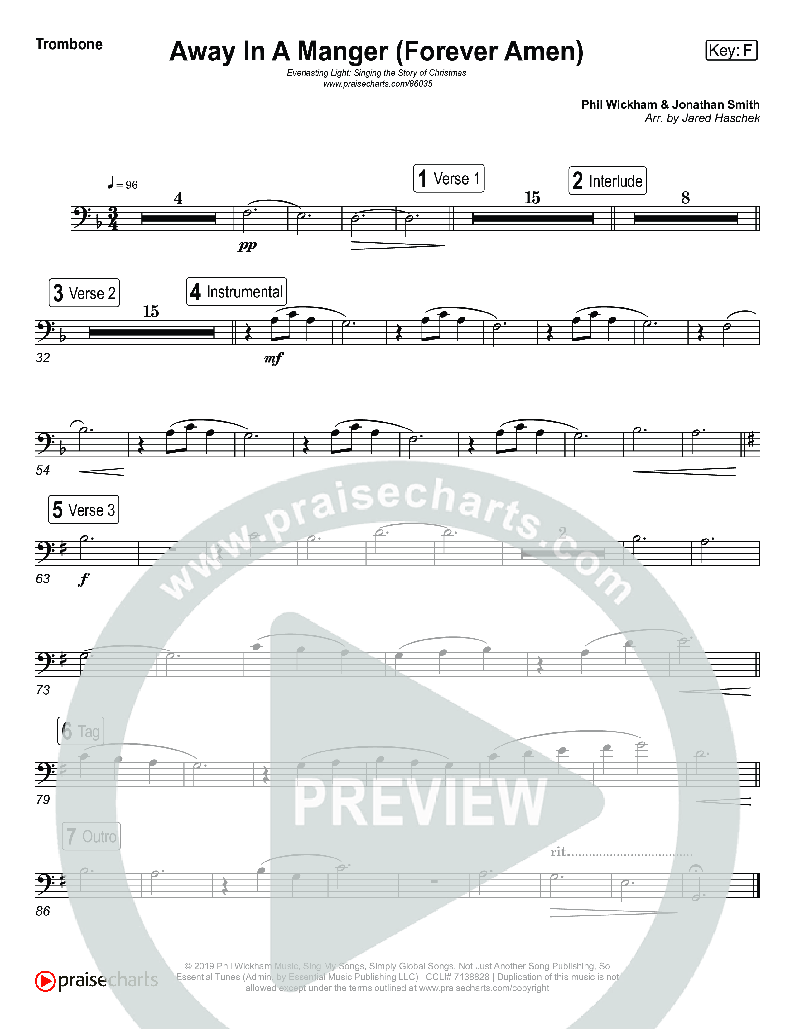 Away In A Manger (Forever Amen) (Live) Brass Pack (Museum Of The Bible / Indiana Wesleyan University Choir / Arr. Jared Haschek)