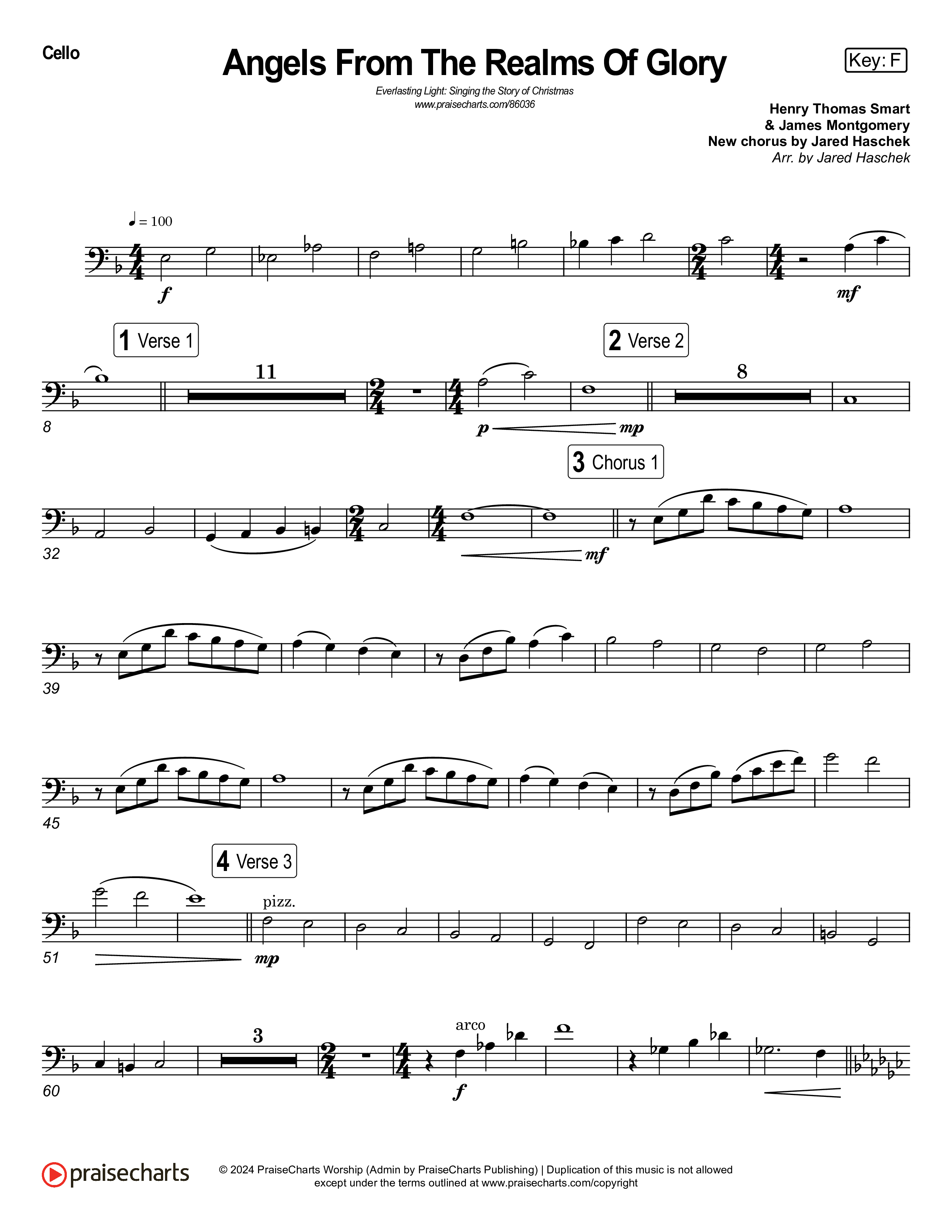 Angels From The Realms Of Glory (Live) Cello (Museum Of The Bible / Indiana Wesleyan University Choir / Arr. Jared Haschek)