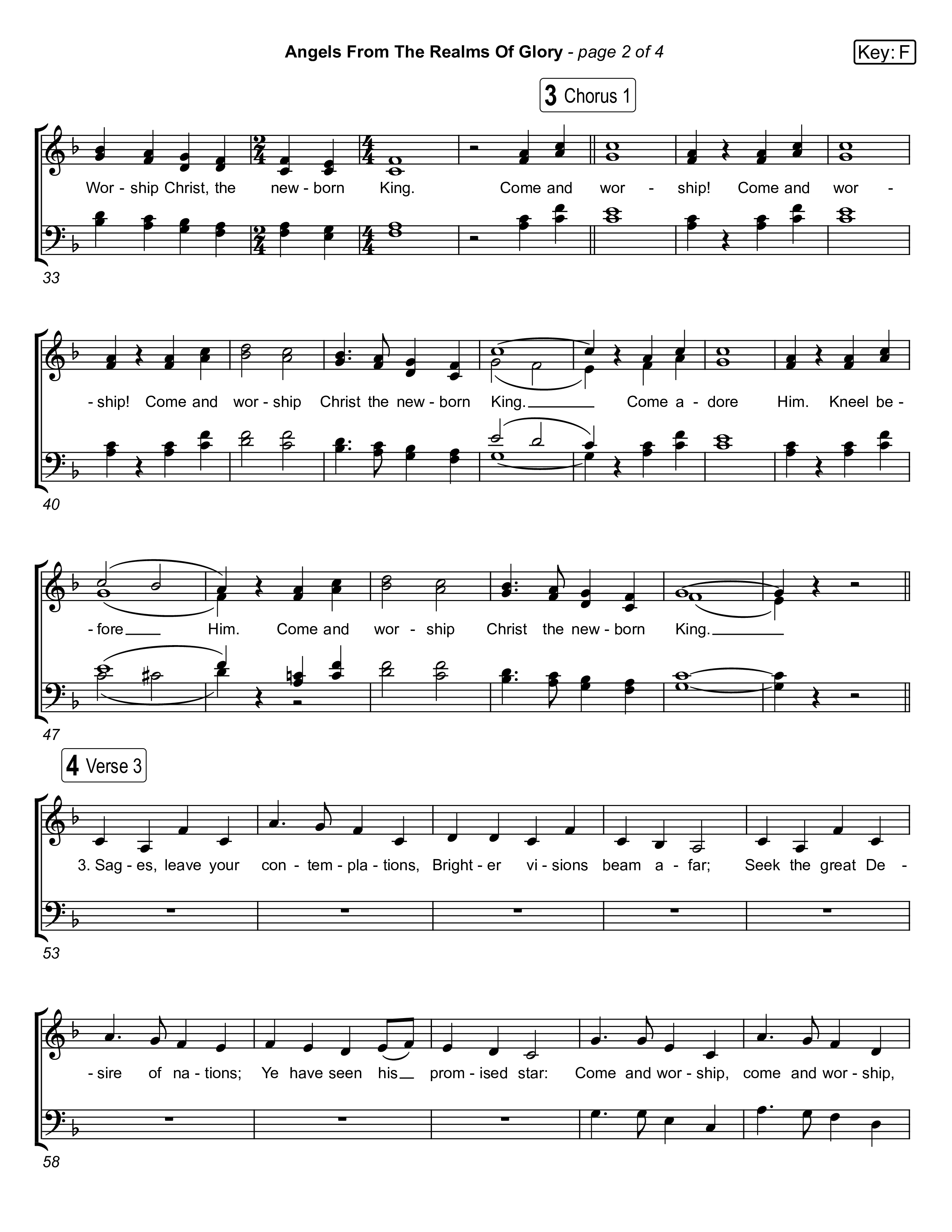 Angels From The Realms Of Glory (Live) Choir Sheet (SATB) (Museum Of The Bible / Indiana Wesleyan University Choir / Arr. Jared Haschek)