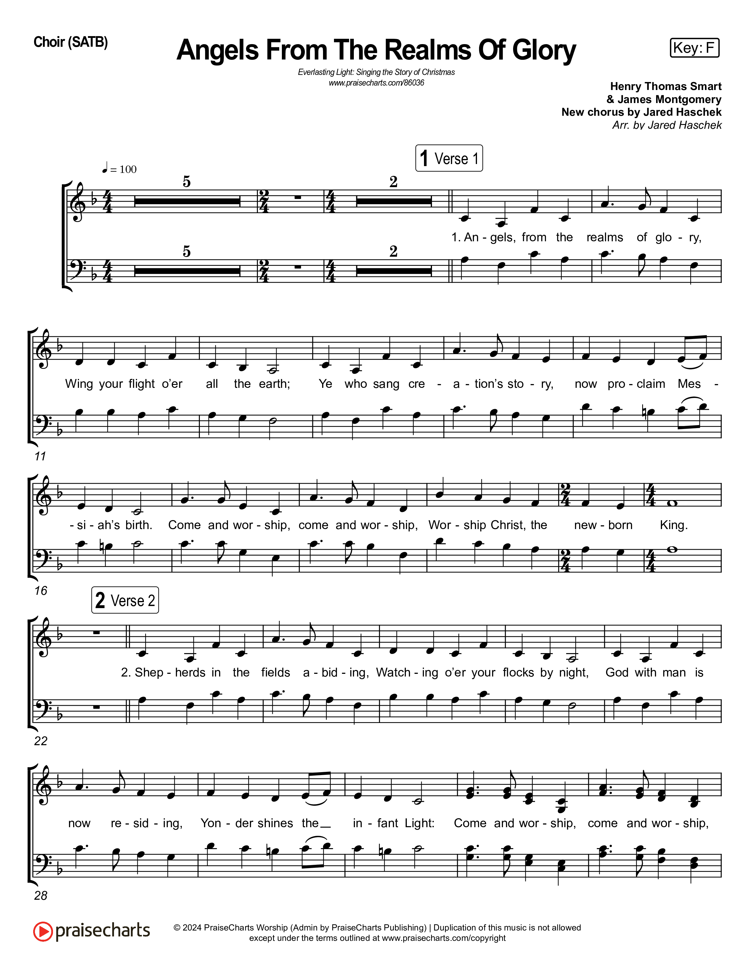 Angels From The Realms Of Glory (Live) Choir Vocals (Anthem SATB) (Museum Of The Bible / Indiana Wesleyan University Choir / Arr. Jared Haschek)